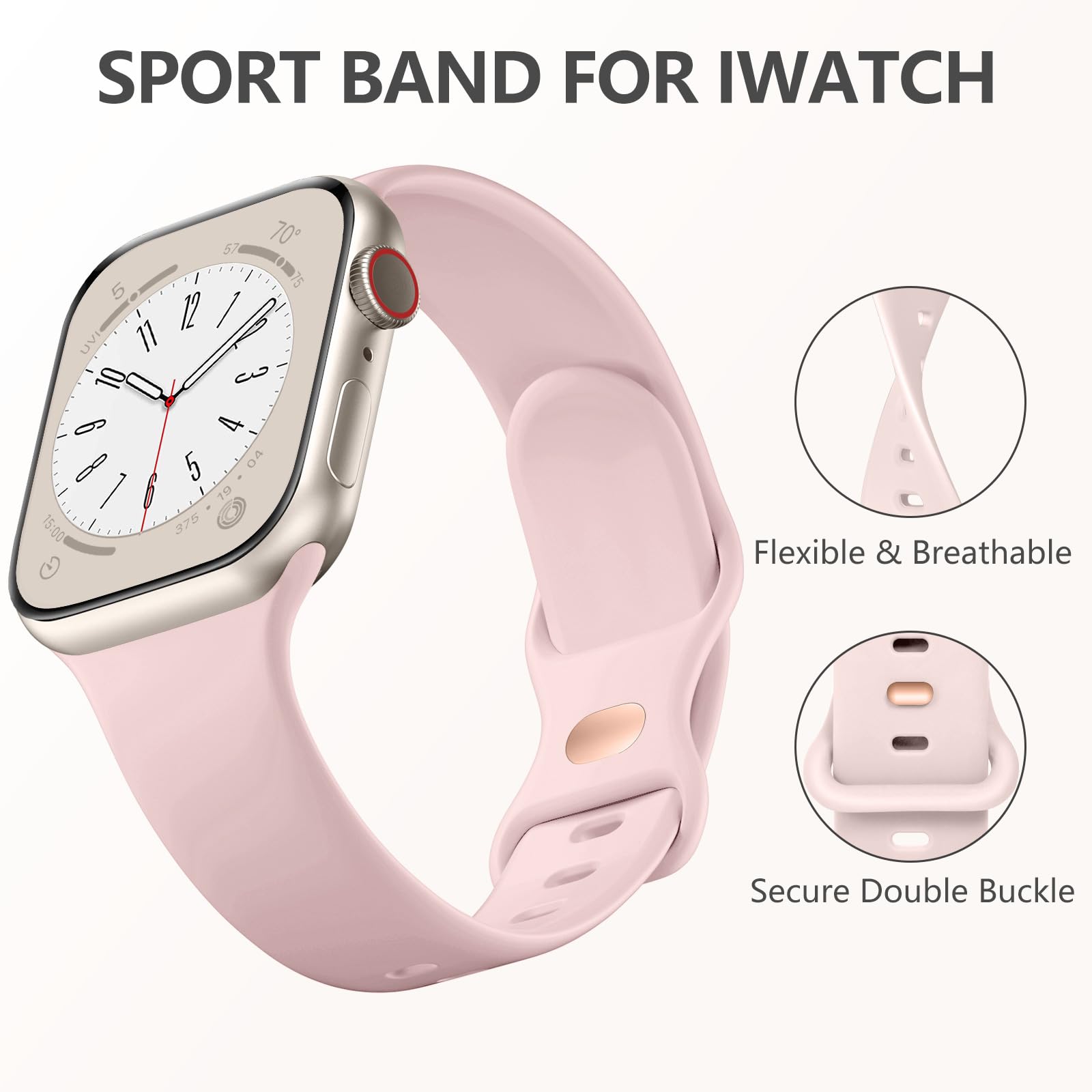 Daqin Sport Band Compatible With Apple Watch Band 40Mm 38Mm 41Mm 42Mm 44Mm 45Mm 46Mm 49Mm Women Men, Soft Silicone Waterproof Re