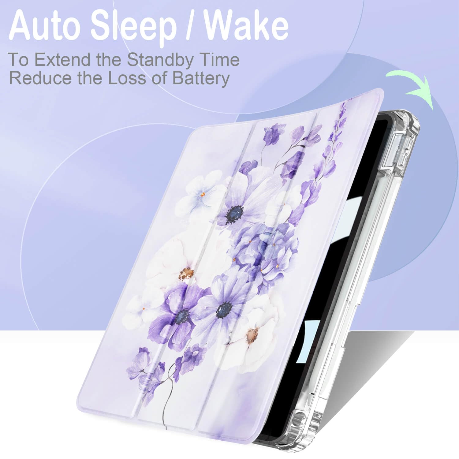 Feams Case For Ipad Air 11 Inch M2 (2024), Ipad Air 5Th Generation Case, Trifold Ipad Air 5Th/4Th 10.9 Inch 2022/2020 Case Clear