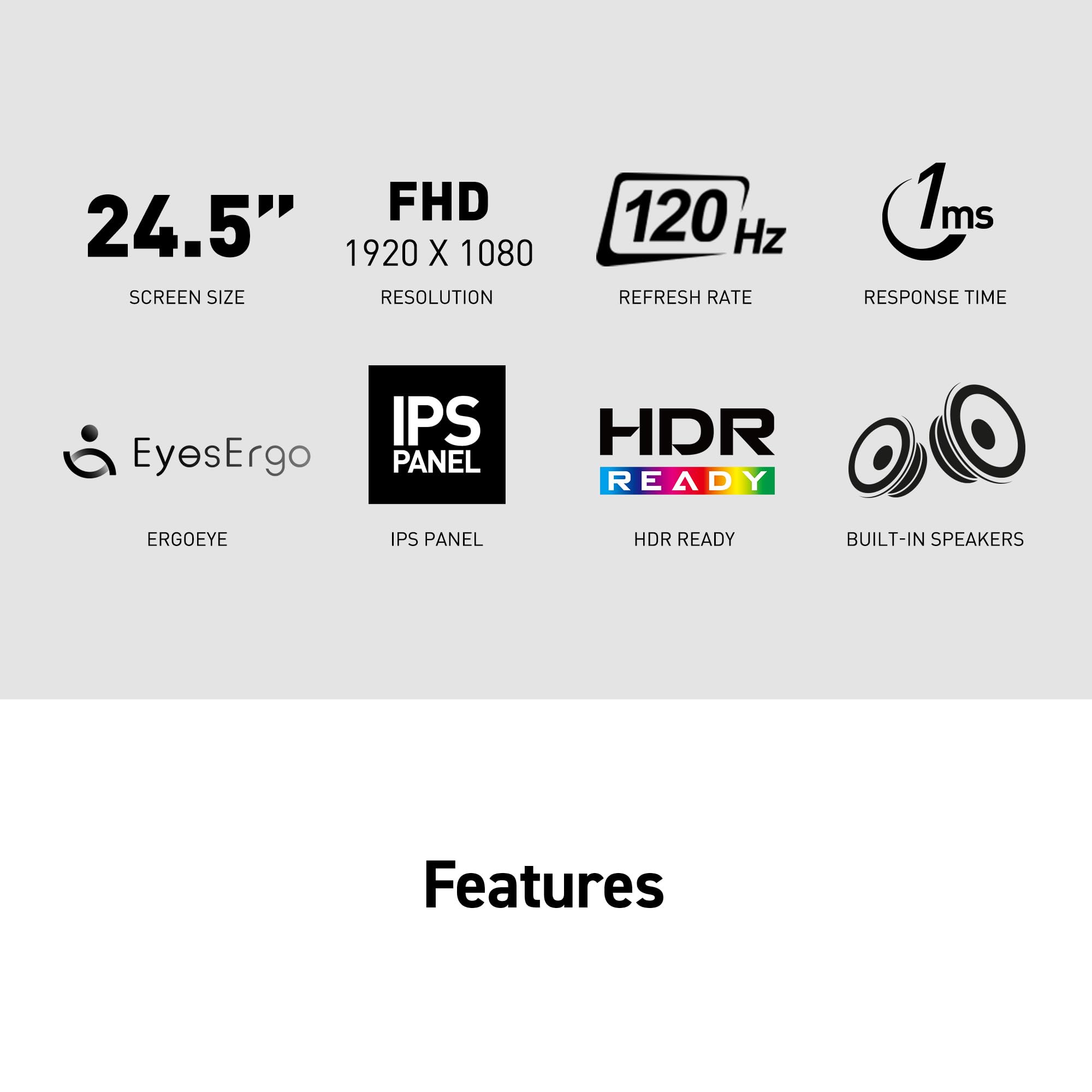 Msi Pro Mp251 E2 24.5 Inch Ips 1920 X 1080 (Fhd) Gaming Office Monitor, 120Hz, Adaptive Synch, Hdr Ready, Hdmi, Vga Port, Displa