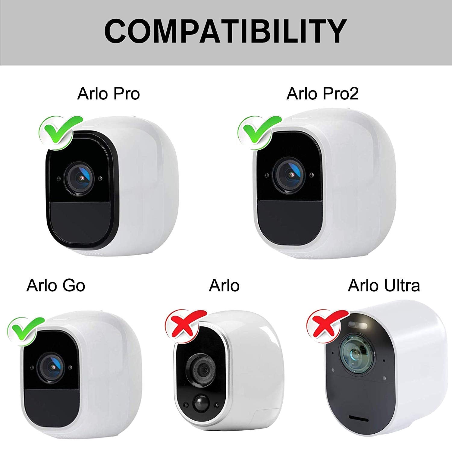 Arlo Cord, 2 Pack Arlo Power Charging Cable And Charger For Arlo Pro & Pro 2 And Arlo Go, Weatherproof Outdoor Indoor, Solved Th