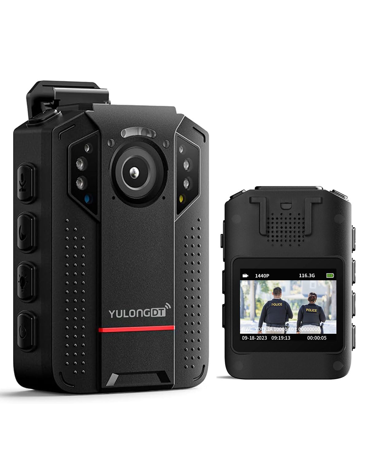 Yulongdt 1440P Body Cam, 128Gb Body Cameras With Audio And Video Recording, Wearable Body Camera For Police, Personal, Infrared