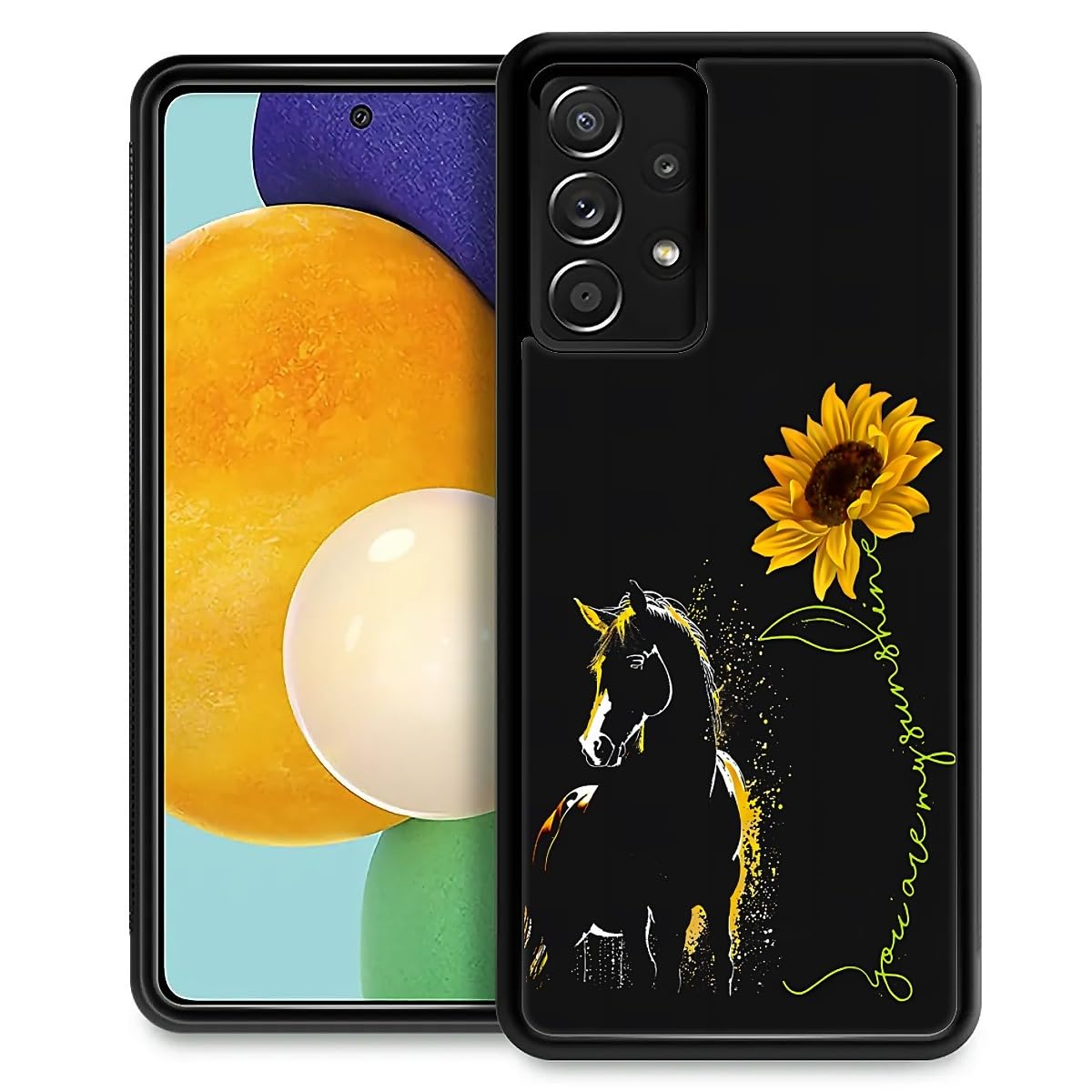 Fkbrcl4U For Samsung Galaxy A32 5G Case, Horse Sunflower Yellow Sunshine Pattern Graphic Design Girl Boy Soft Silicone Hard Acry