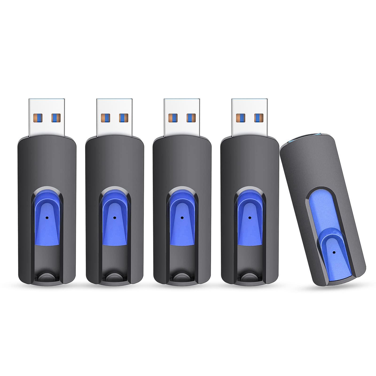 Juanwe 32Gb Flash Drive 3.0 Usb 5 Pack Thumb Drive Retractable Slide Memory Sticks For Computers Bulk Usb Jump Drive Data Storag