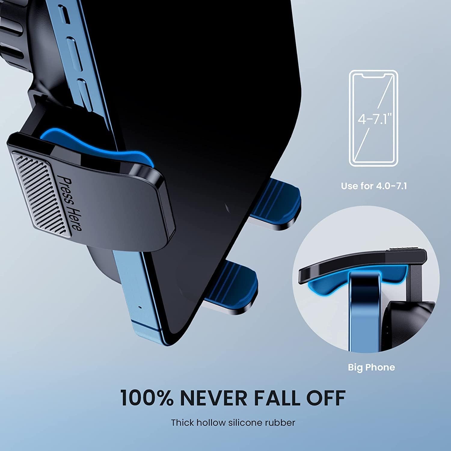 Ticilfo Phone Mount For Car Phone Holder [Military-Grade Suction & Stable Clip] Car Phone Holder Mount Windshield Dashboard Air