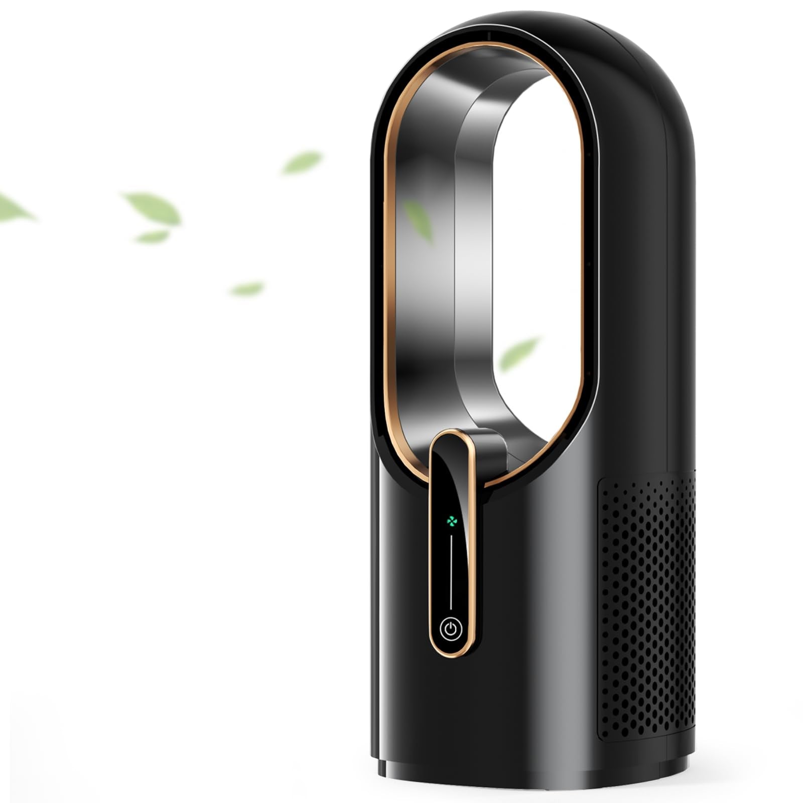 Misby Desk Fan, 11.8 Inch Portable Bladeless Fan, Small Office Rechargeable Fan with 5000mAh Battery, 3 Adjustable Speeds, Touch