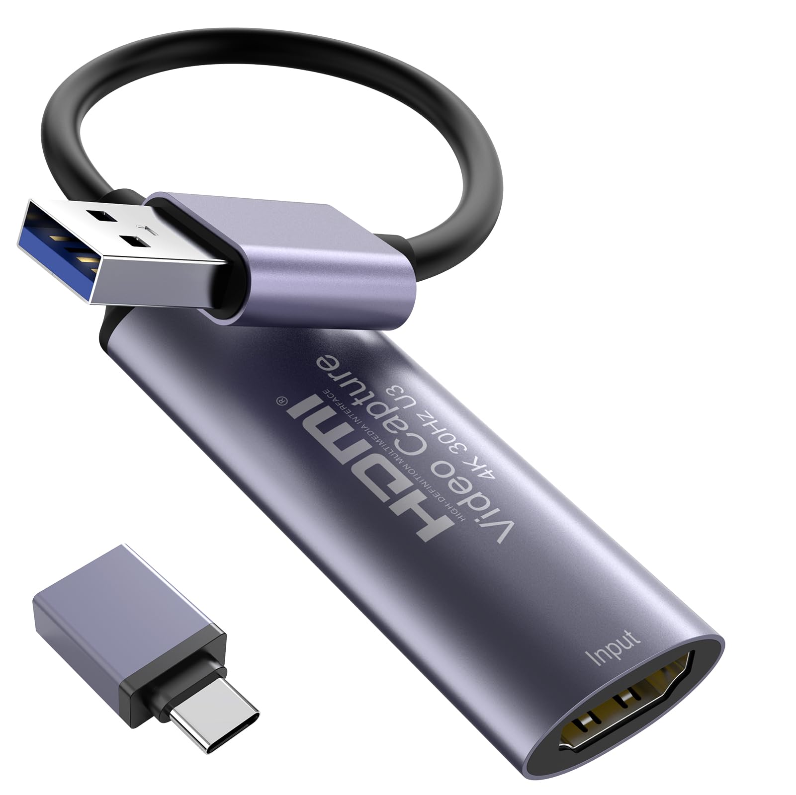 Dbilida Video Capture Card, Stream And Record In Yuy2 1080P 60Fps Usb 3.0 Hdmi To Usb A/Usb C, Hdmi Capture Card For Nintendo Sw