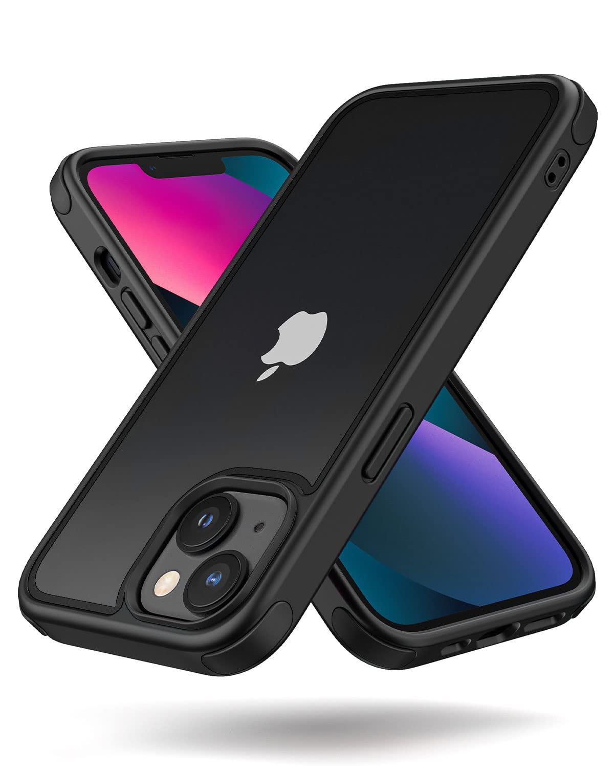 Mobnano for iPhone 13/14 Crystal Clear Case, with Multicolor Protective Shockproof Bumpers, Not Yellowing Anti Scratch Transpare