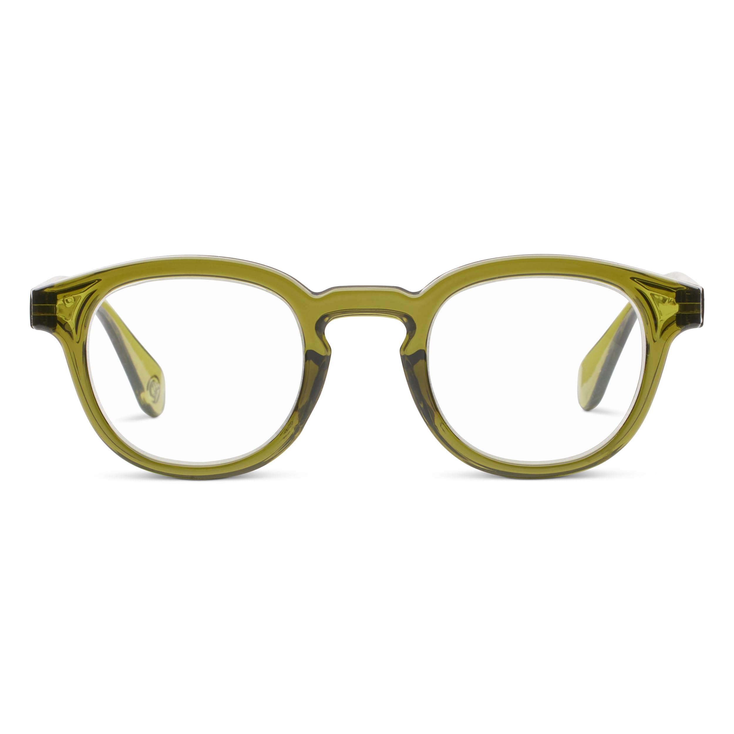 Peepers by PeeperSpecs Mens Asher Round Blue Light Blocking Glasses, Green, +2.75