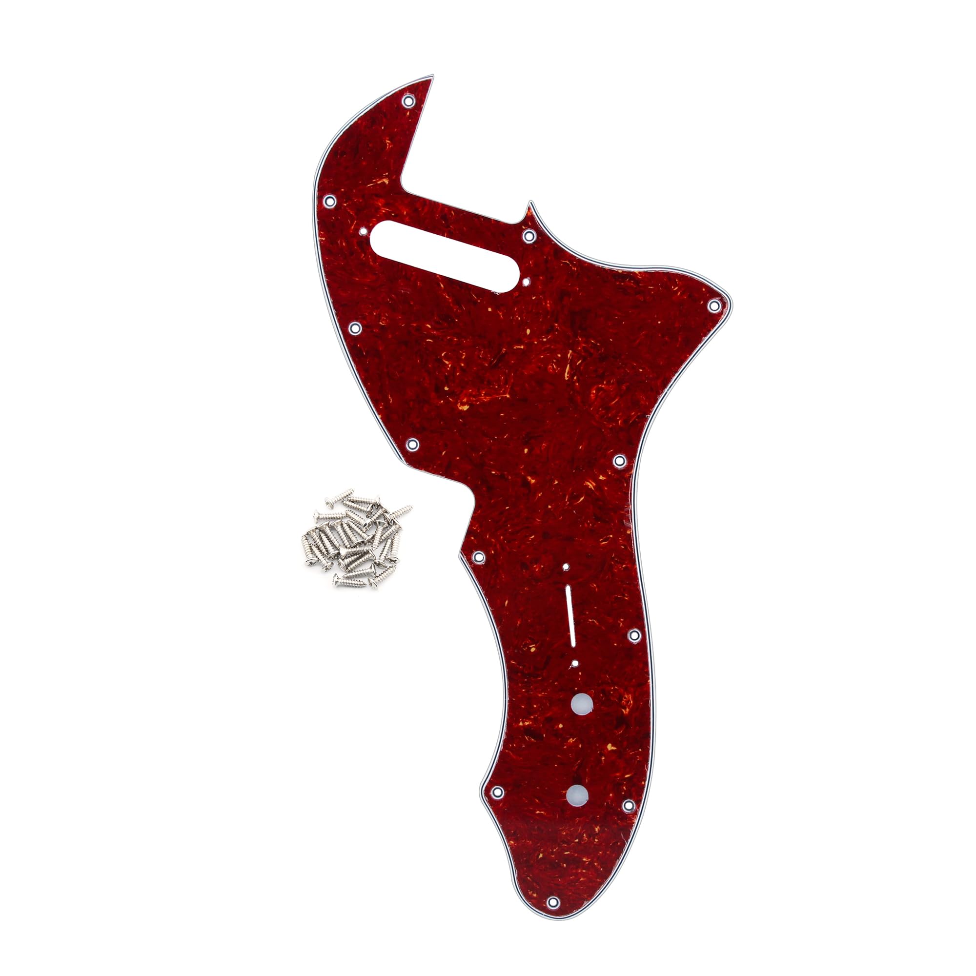 FLEOR 4Ply Red Tortoise Shell TL Pickguard Guitar Pick Guard Plate with Screws Fit 69 TL Thinline Re-issue Guitar Part