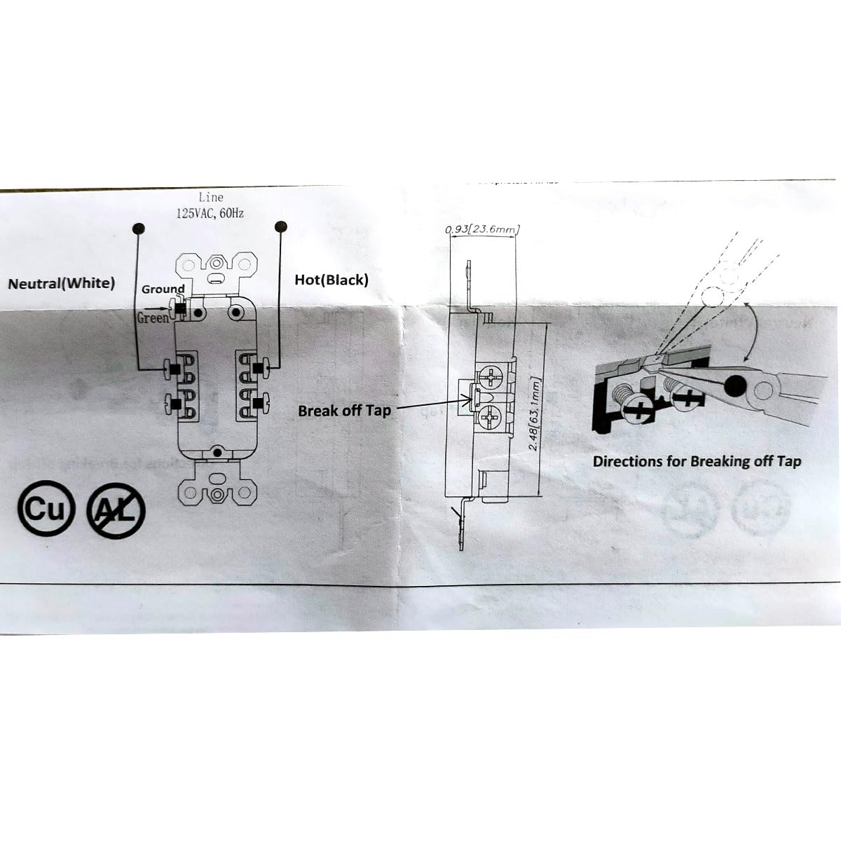 Boplat 2 Gang Power Outlet With 1 Cat6 Ethernet Port   20A Electrical Outlet Cover Plate With 1 Cat6 Rj45 Keystone Jack   White