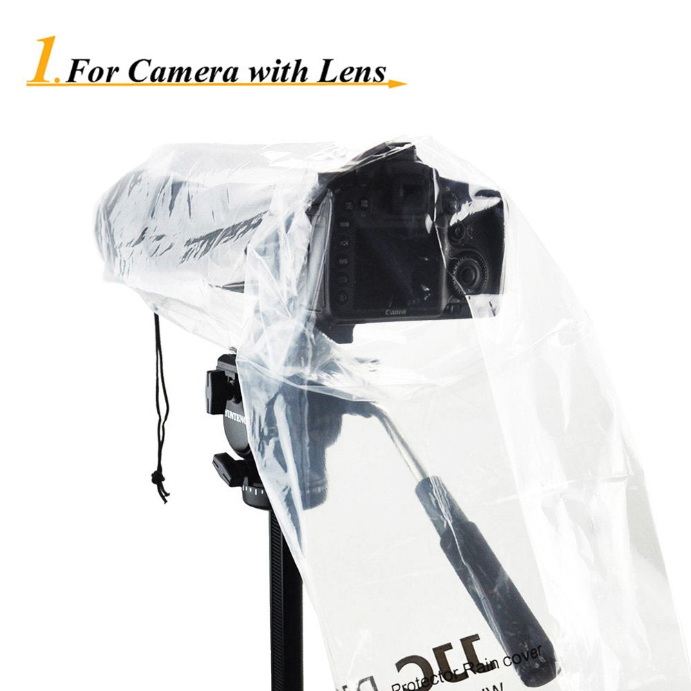 Jjc 2 Types Dslr Camera Rain Cover Coat Sleeve Protector For Canon Nikon Fujifilm Sony Olympus Panasonic Pentax Sigma With A Len