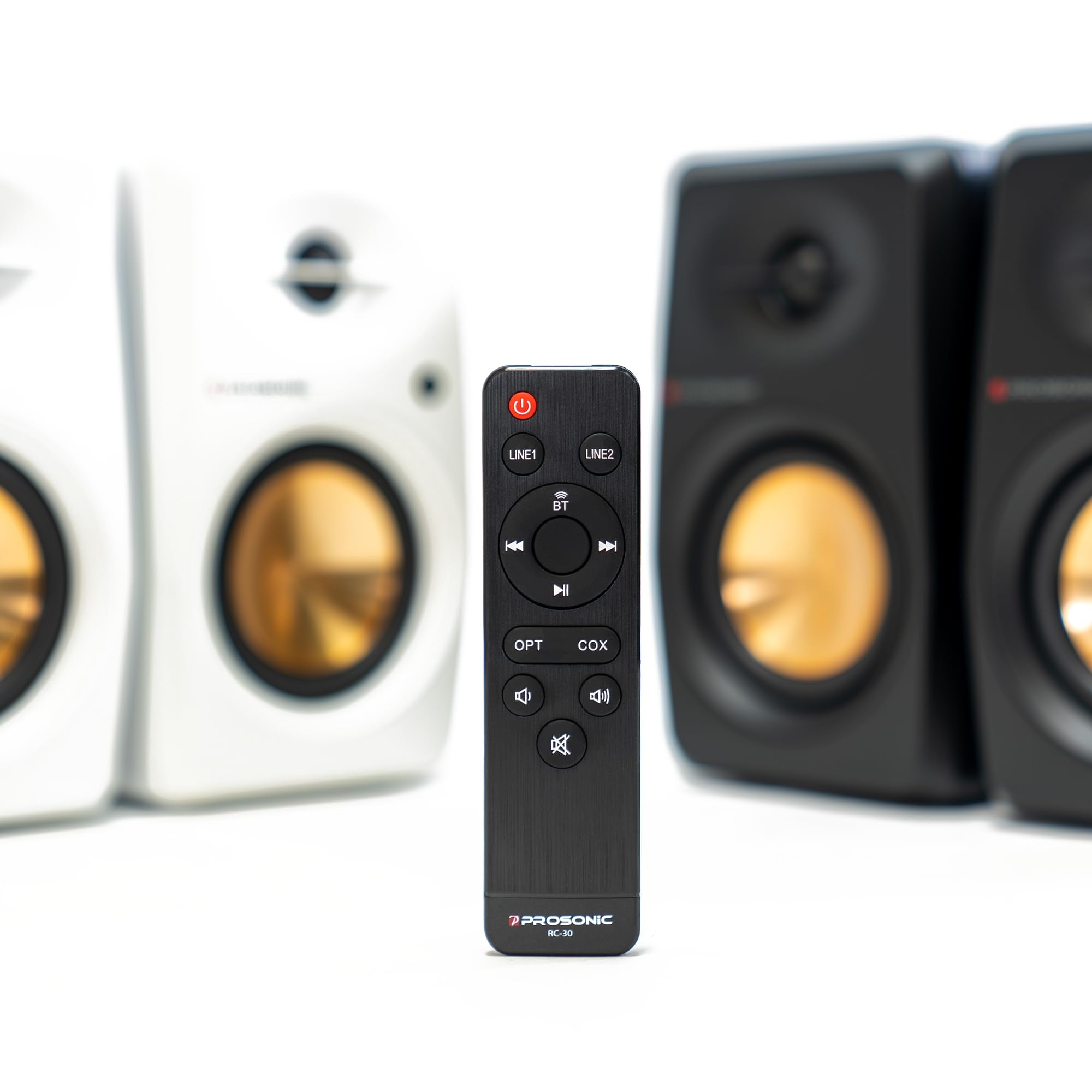 Prosonic Bt30 Active Powered Bluetooth Bookshelf Speakers, Studio Monitor, Home Theater, Turntable, With Optical Input, Coaxial
