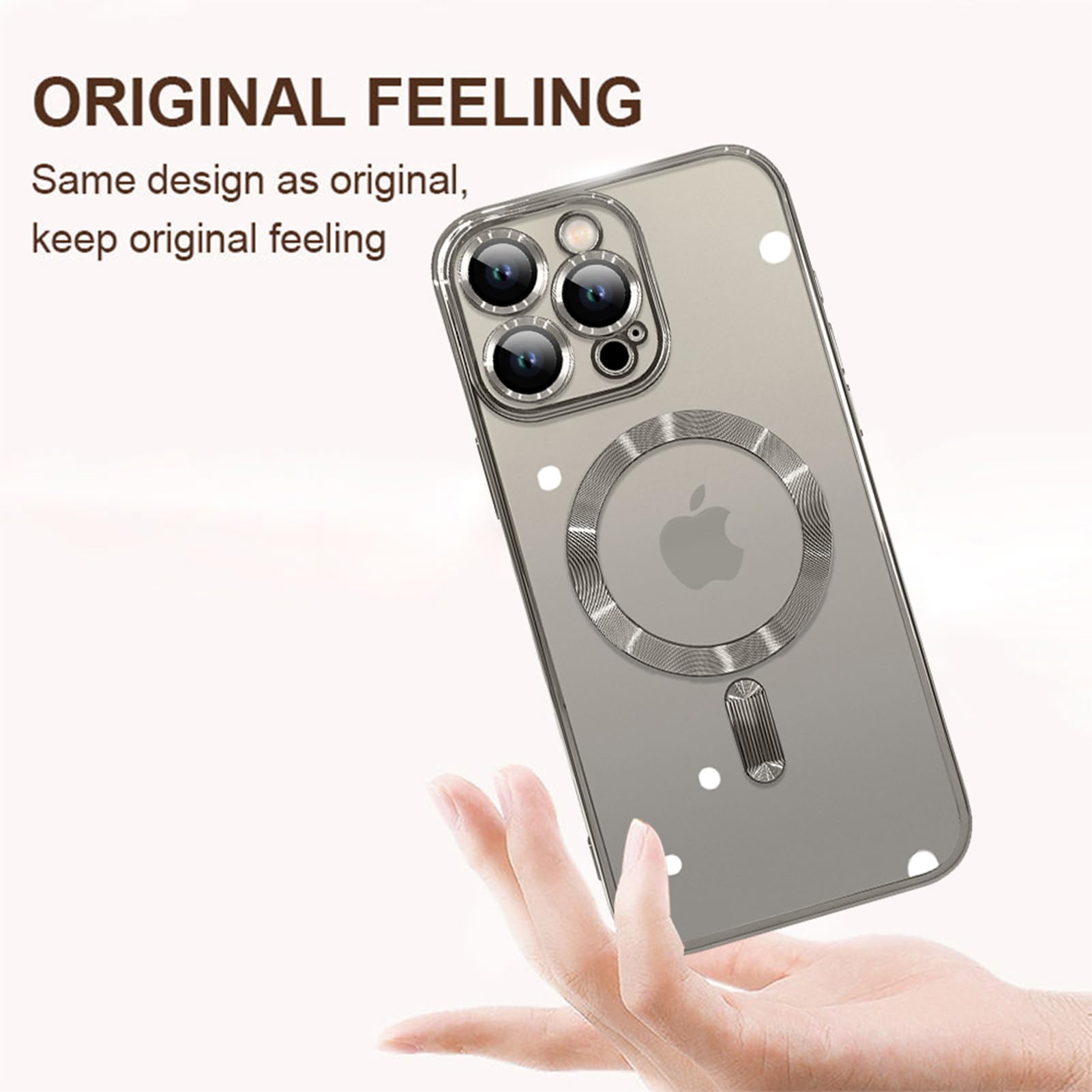 Ziye Magnetic Case For Iphone 16 Pro Max 6.9'' [Compatible With Magsafe] Full Camera Lens Protection, Clear Luxury Soft Tpu Bump