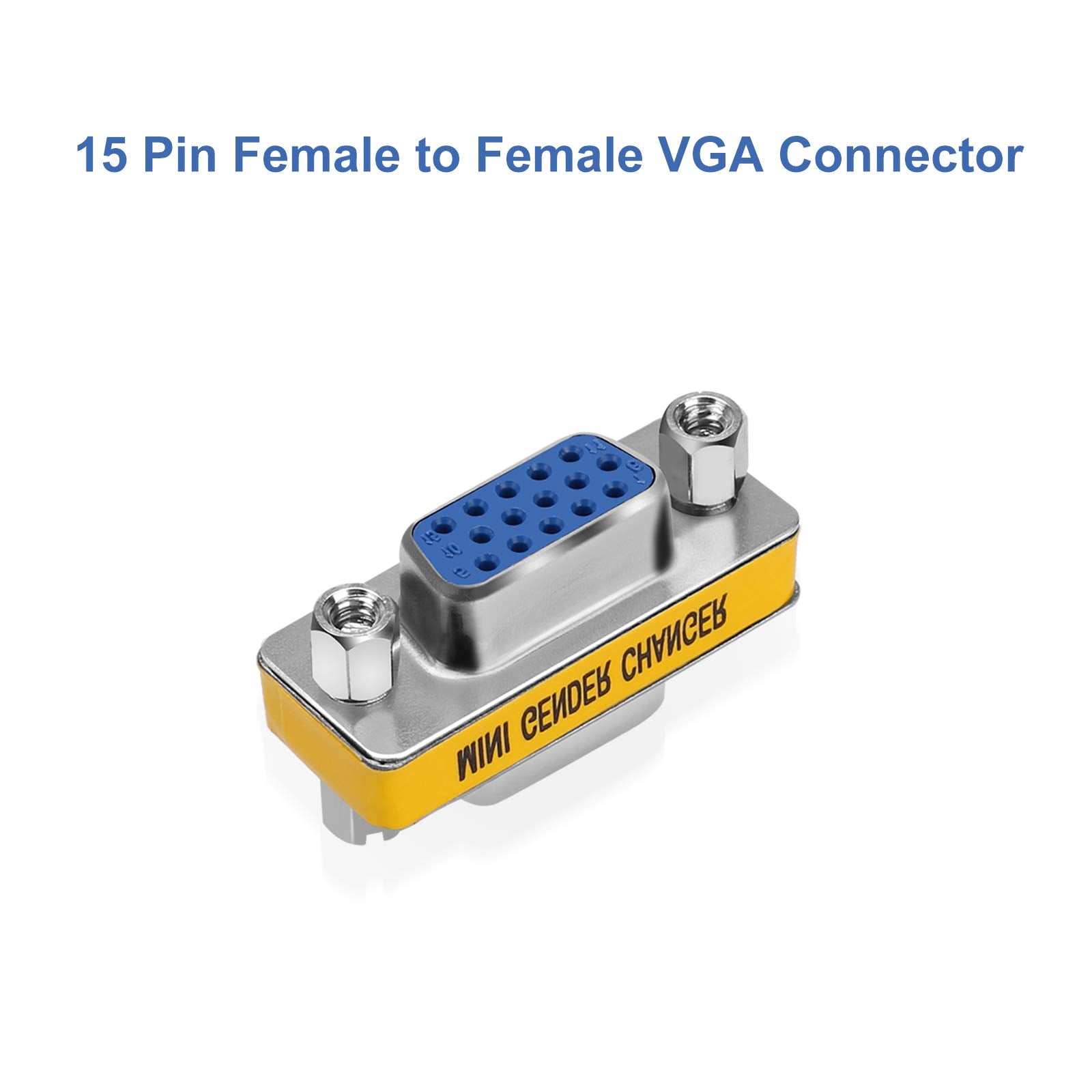 Enuoda Vga Coupler 2 Pack Vga Svga Connector 15 Pin Female To Female Mini Gender Changer Adapter