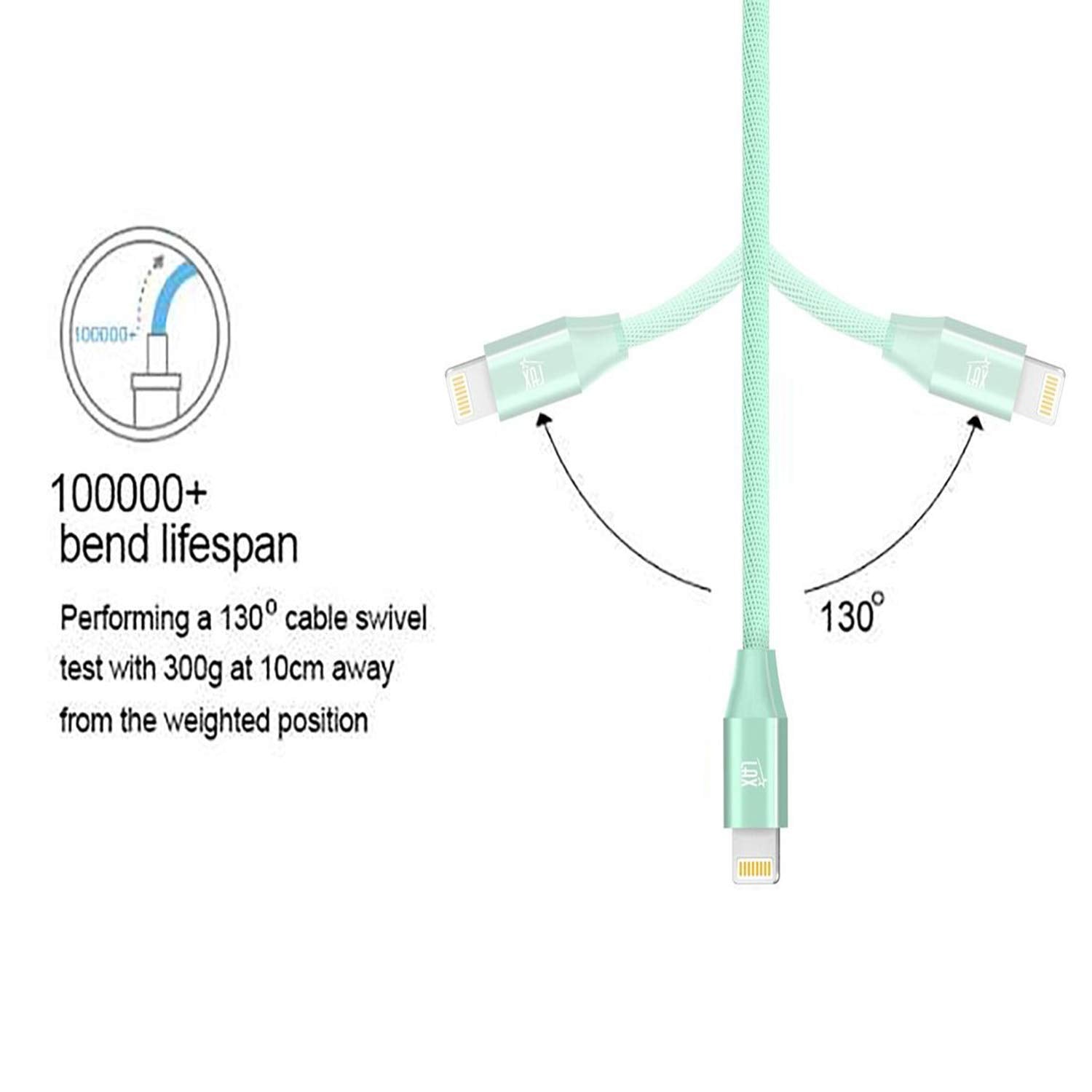 Lax Iphone Charger Lightning Cable - [Mfi Certified] Durable Braided Apple Lightning Usb Cord For Latest Ios Including Iphone 11