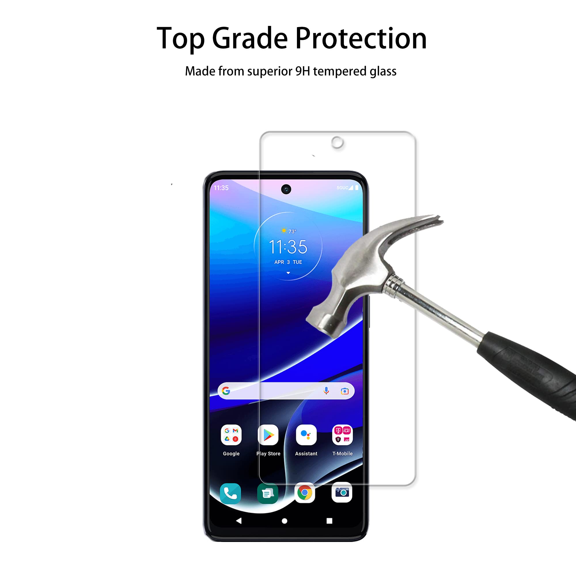 Hkkais Designed For Motorola Moto G Stylus 5G 2022 Tempered Glass Screen Protector 2 Pack Camera Lens Protector Film 2 Pack