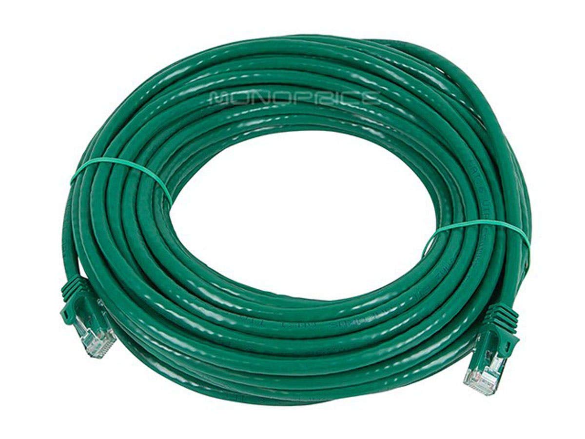 Monoprice Cat6 50Ft Green Patch Cable Utp 24Awg 550Mhz Pure Bare Copper Snagless Rj45 Flexboot Series Ethernet Cable