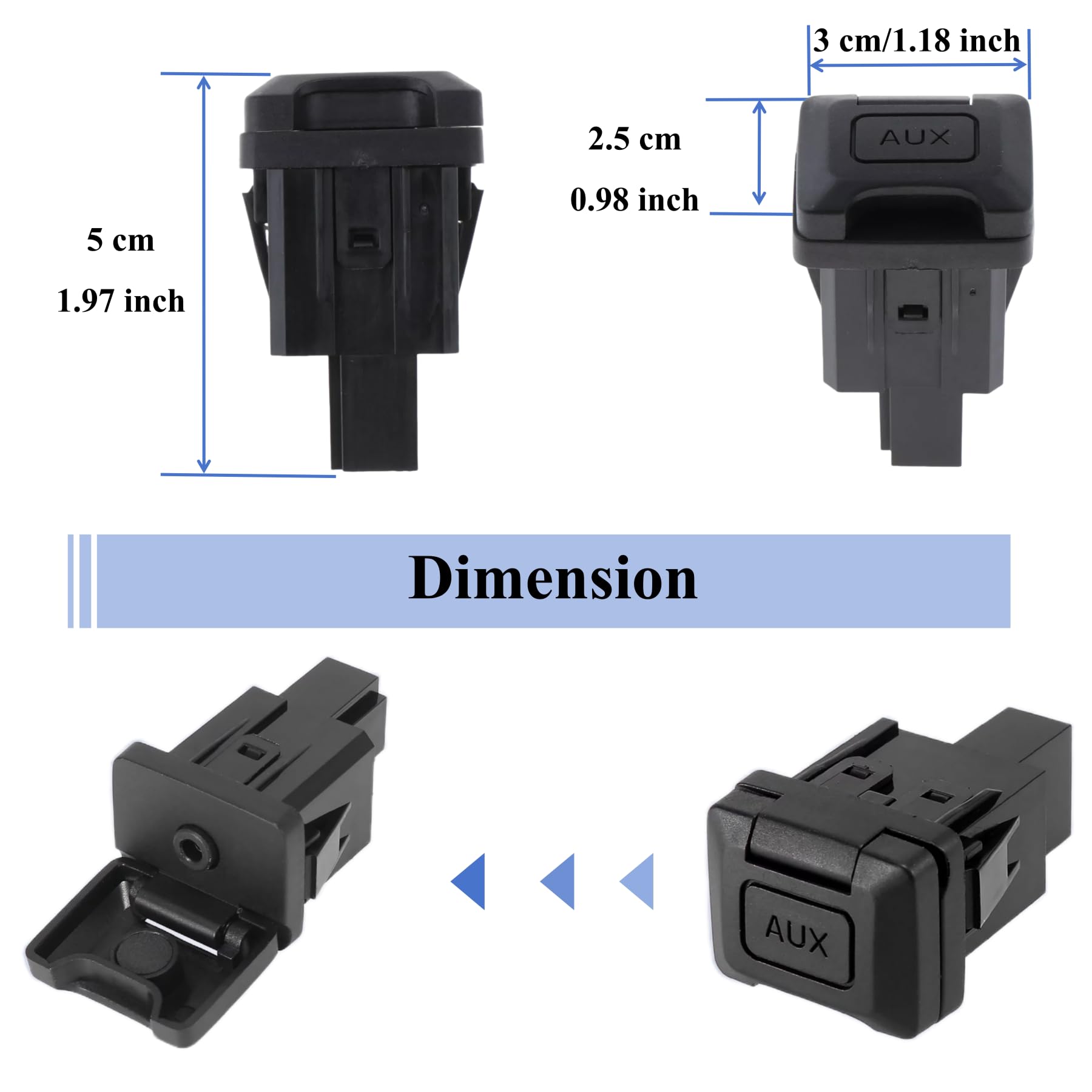 Pannuoscs Aux Port Replacement Compatible With 2006 2011 Honda Civic 2009 2011 Honda Crv Auxiliary Input Adapter Audio Input Jac