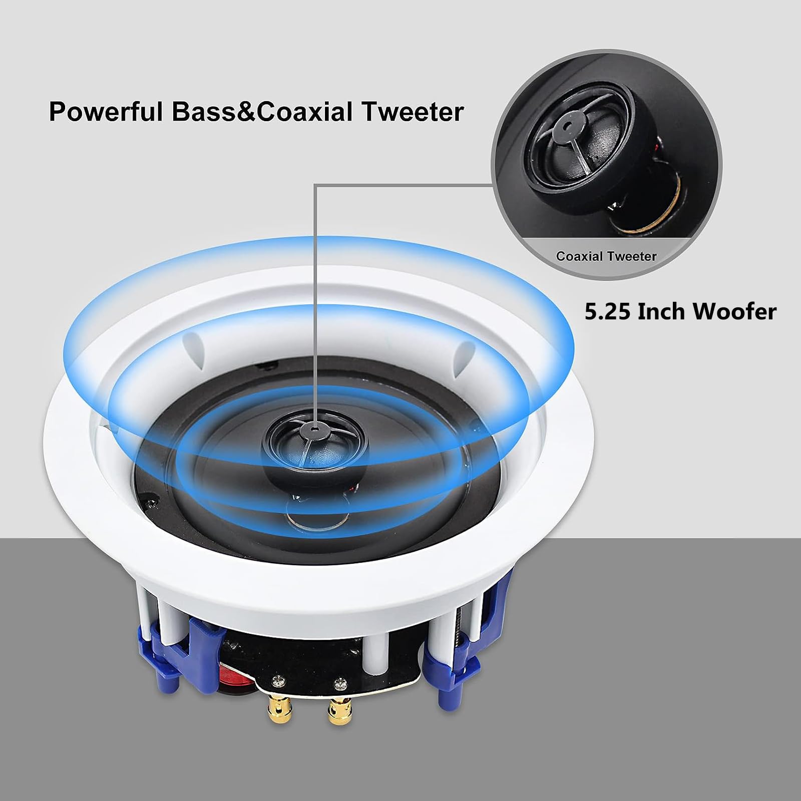 Herdio Home Audio Package Wall Mount Bluetooth Amplifier Receiver System With 300W In Ceiling Wall Passive Speakers Great For Ho