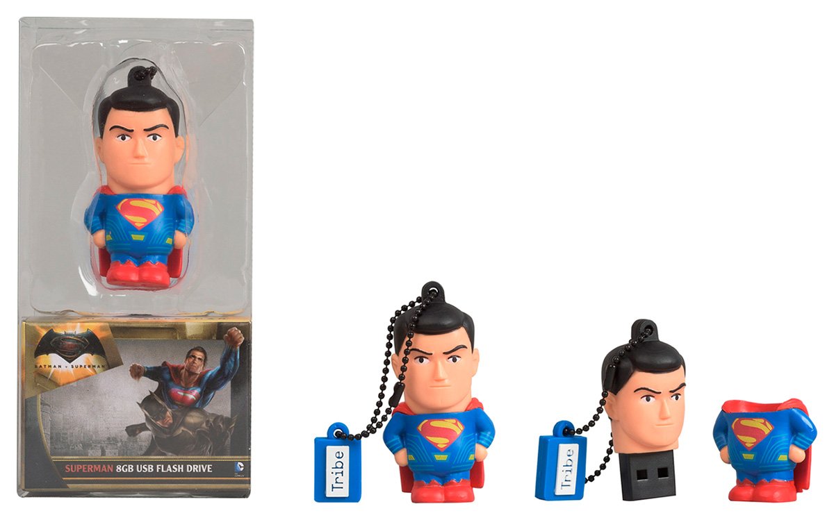 Tribe Dc Comics Warner Bros. Pendrive Figure 16 Gb Funny Usb Flash Drive 2.0, Superman Movie, Clear, Model:Fd033501