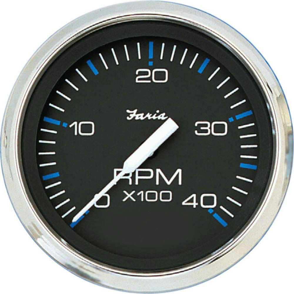 Faria Beede Instruments BEEDE 33742 Chesapeake Stainless Steel Tachometer (4000 RPM) Diesel - 4, Black