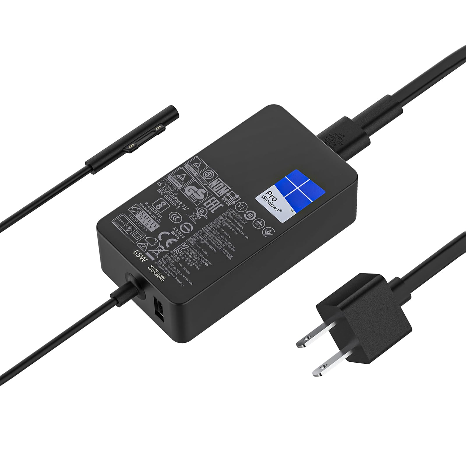 65W 1706 15V 4A Ac Power Charger Fit For Microsoft Surface Pro X/9/8/7/6/5/4/3, Surface Laptop/Tablet Laptop Adapter Cord Compat