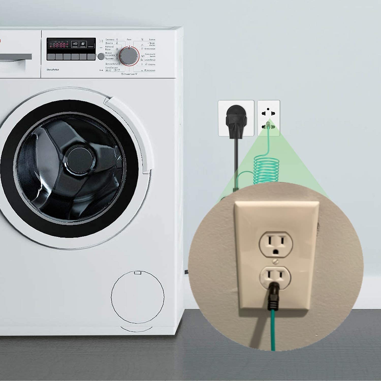 Eversimpleinc 4 To 3 Prong Dryer Adapter With Green Ground Wire - Connects New Dryer To Old Receptacle, 10-30P To 14-30R