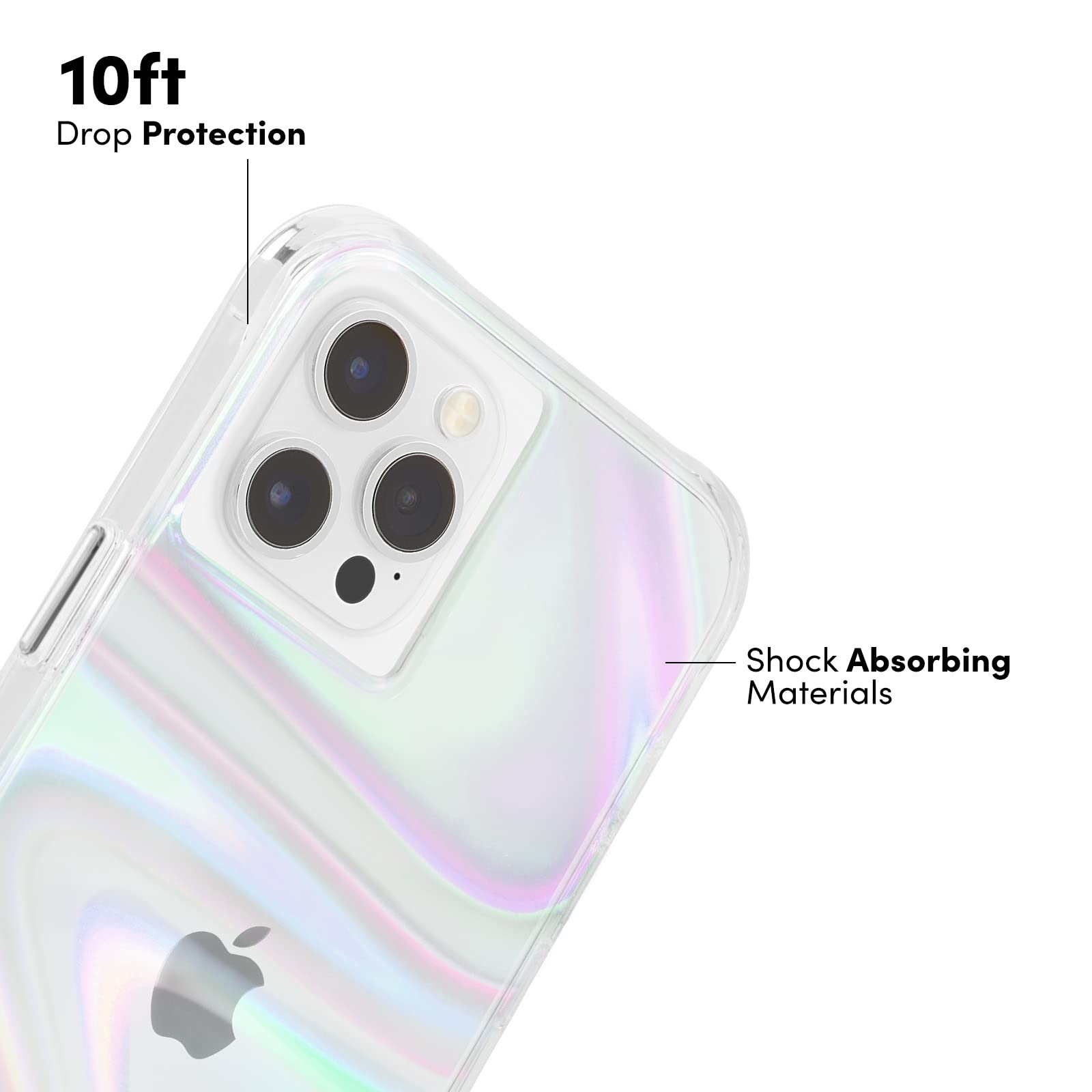 Case Mate   Soap Bubble   Case For Iphone 12 Mini (5G)   10 Ft Drop Protection   5.4 Inch  Iridescent Swirl