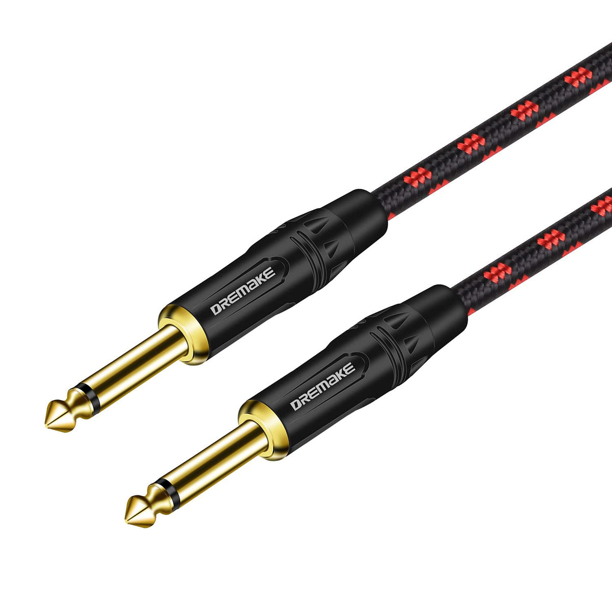 Dremake 10Ft Jack 6.35Mm Ts 1/4 Inch To 1/4 Inch Guitar Cable 6.35Mm Male To 6.35Mm Male Quarter Inch Audio Guitar Instrument Pa