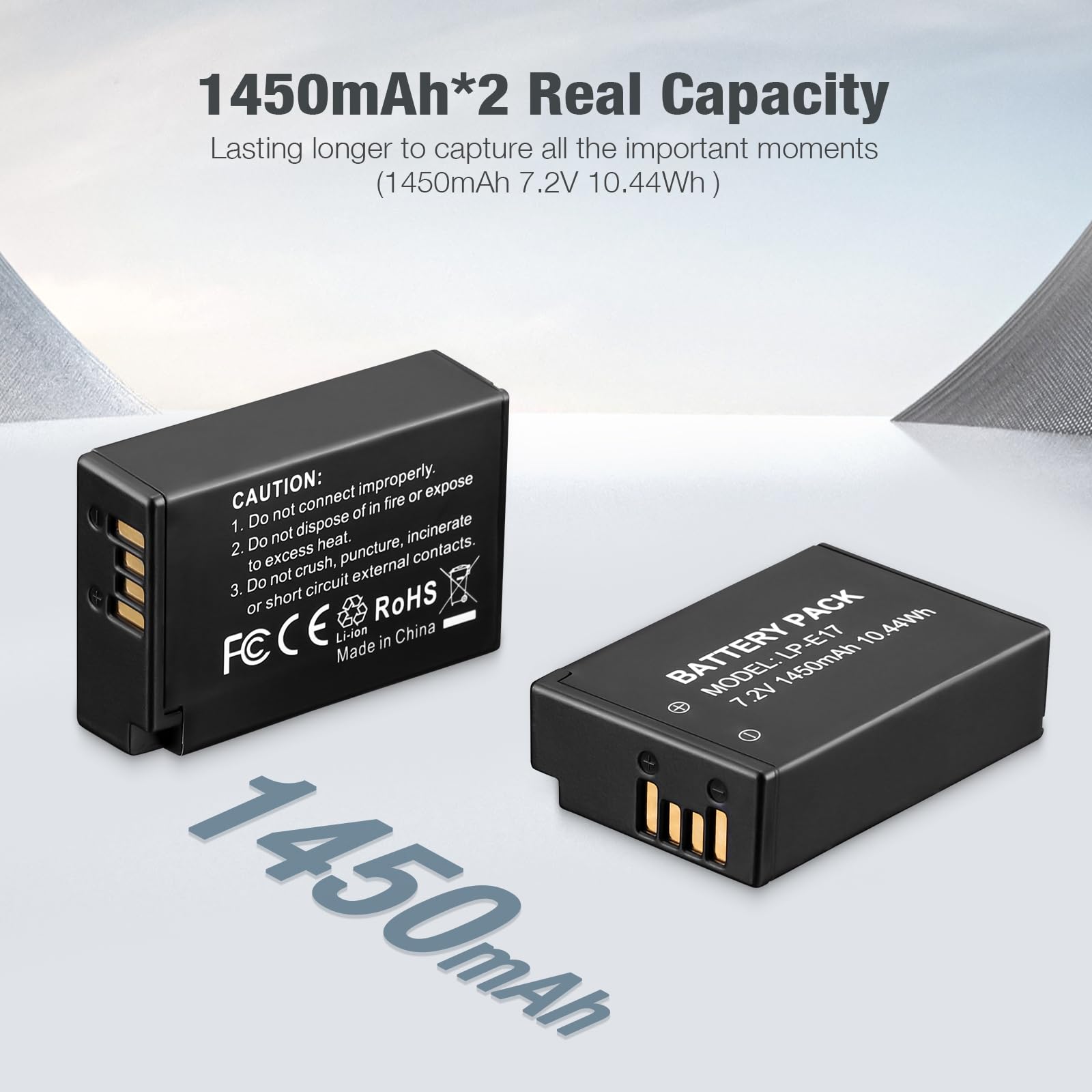 Lp E17 Battery Pack + Dual Usb Charger Compatible With E Rp, Rebel T7I, T6I, T6S, M6, M5, M3, Sl3, Sl2, 77D, 8000D, Kiss X8I, 80