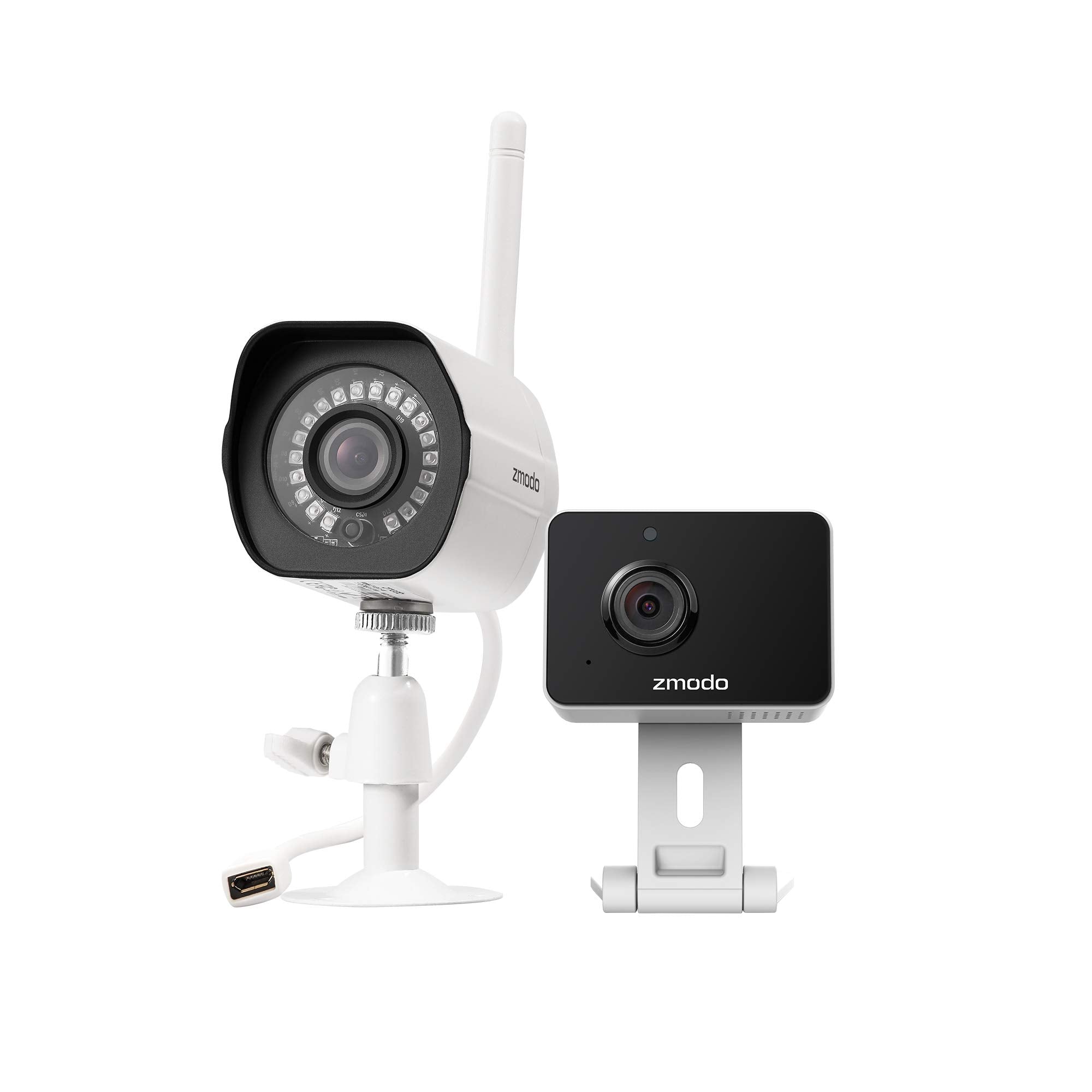 Zmodo Cameras for Home Security (Indoor & Outdoor Camera Bundle), 1080p HD, IP Camera Wireless WiFi, Motion Detection, TwoWay T