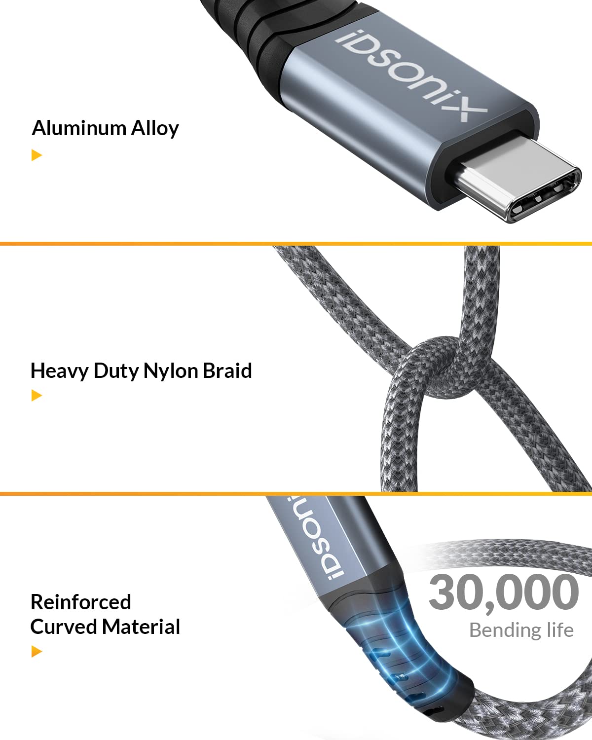 Idsonix Usb 4 Cable[Usb If Certification] Compatible Thunderbolt 4 Cable 90 Degree 6.6Ft With 40Gbps Data Transfer, 8K@60Hz/Dual