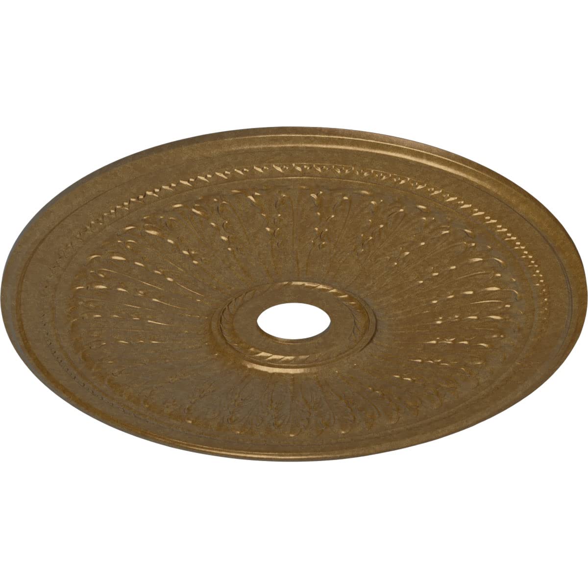 Ekena Millwork Cm29Oapas Oakleaf Ceiling Medallion, 29 1/8''Od X 3 5/8''Id X 1''P, Hand Painted Pale Gold