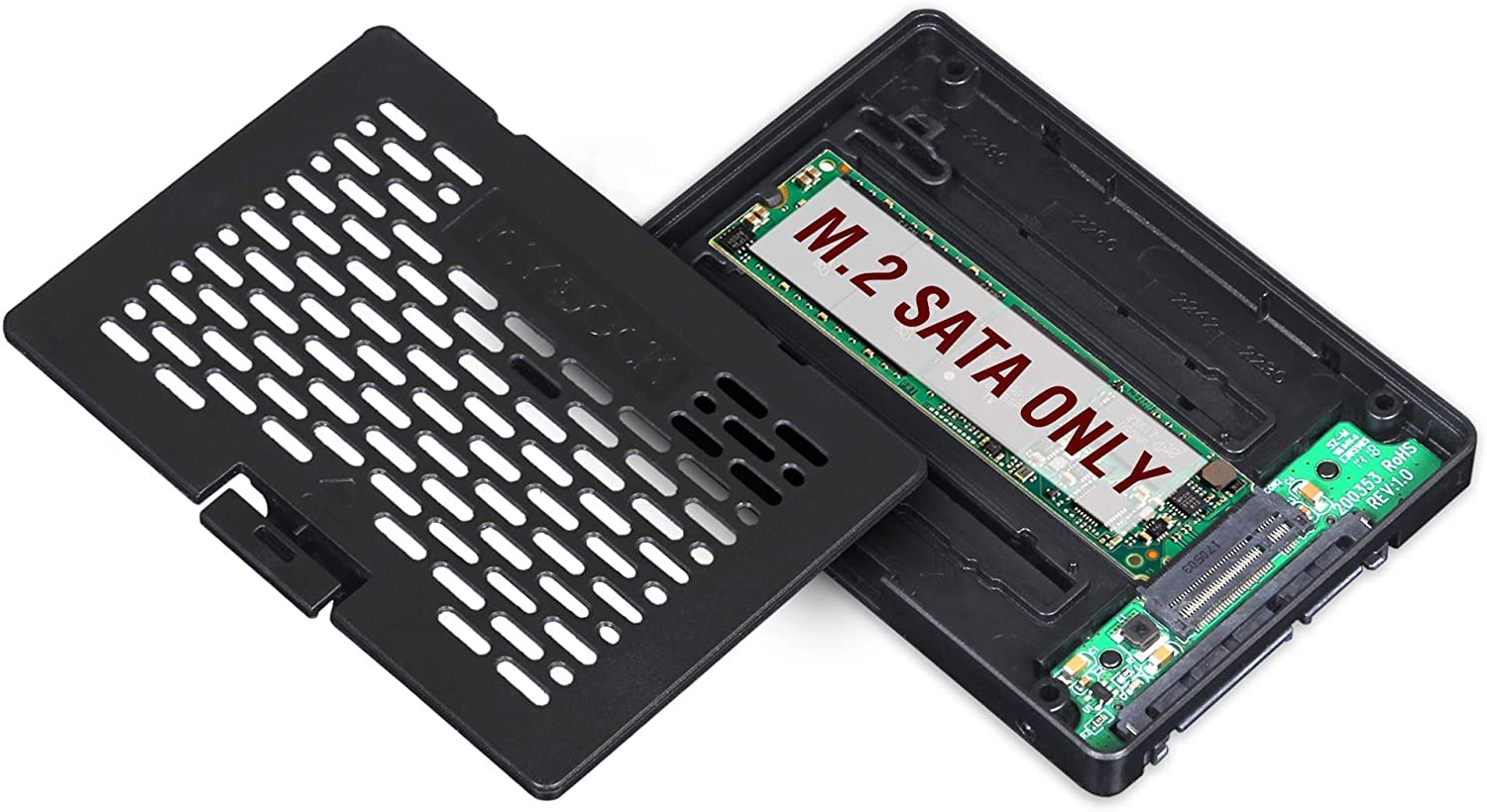 ICY Dock M.2 SATA SSD (NGFF) to 2.5 Inch SATA III 6Gbps SSD Adapter Hot Swap Enabled (Not NVMe Compatible) - EZConvert MB703M2P-