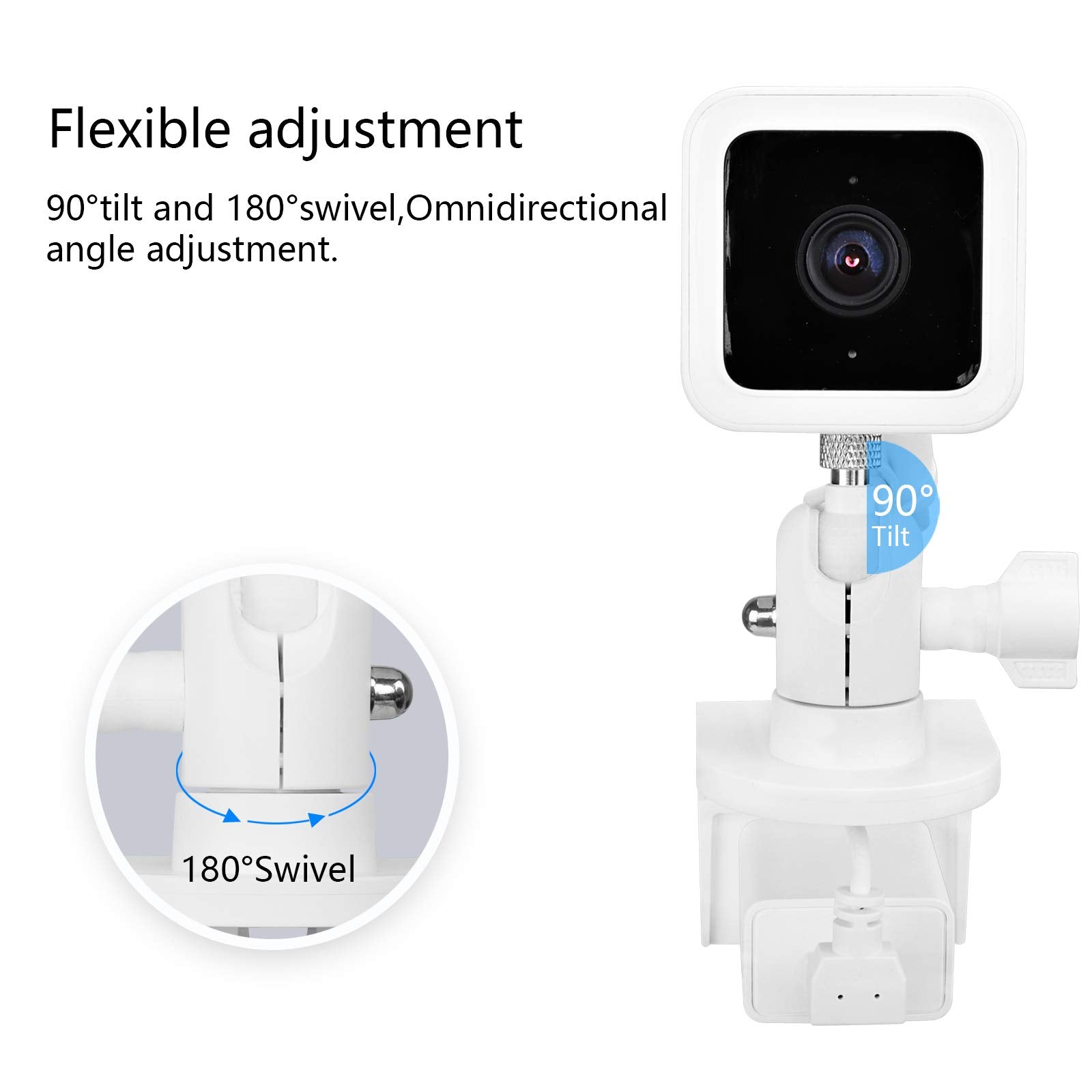 Outlet Wall Mount For Wyze Cam V3, Plug In Wall Mount Holder And Cable For Wyze Cam V3 Camera, Space Saving Mounting Bracket Without Messy Wires Or Wall Damage (2 Pack)