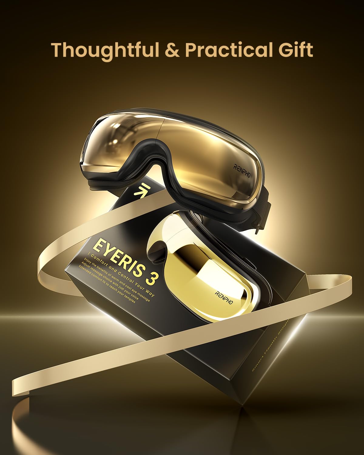 Renpho Eye Massager With Heat & Cooling, Valentine'S Day/Birthday Gifts For Men/Women, Eyeris 3 Voice Control Eye Massager With