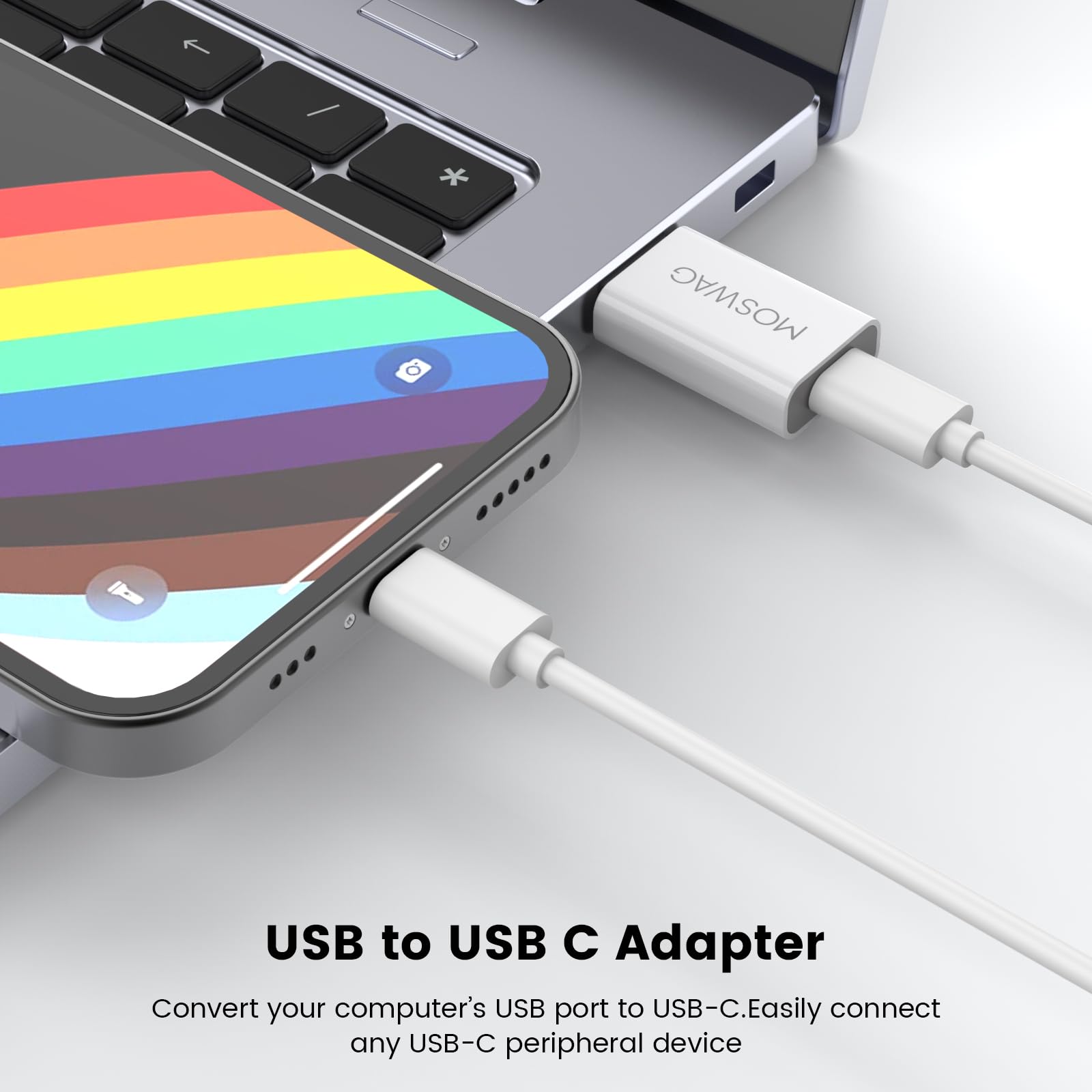 Moswag Usb-C Female To Usb-A Male Adapter