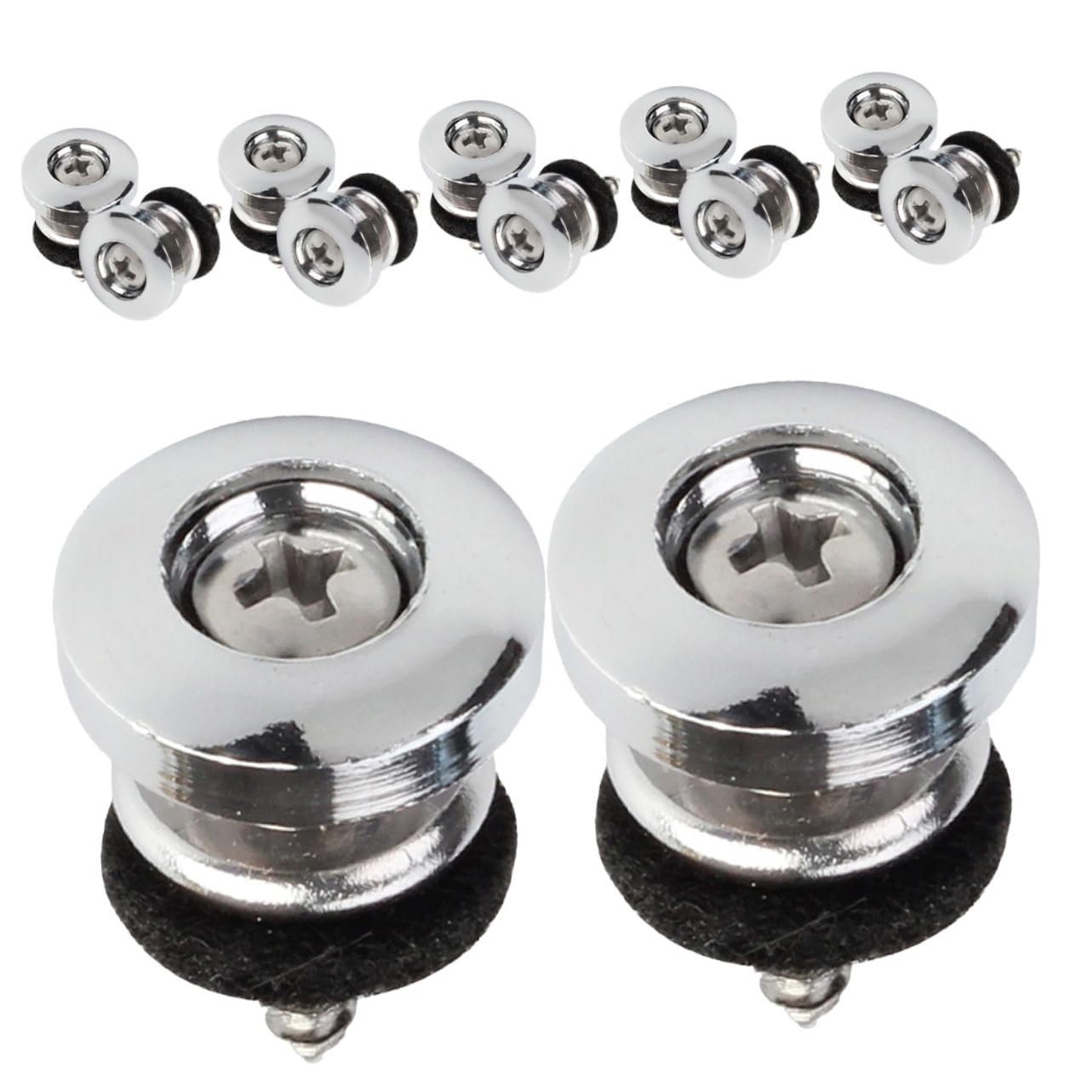 Toddmomy 12pcs Electric Guitar Strap Lock Button Set AntiSlip Guitar Strap Retainer Compatible Bass Easy Install