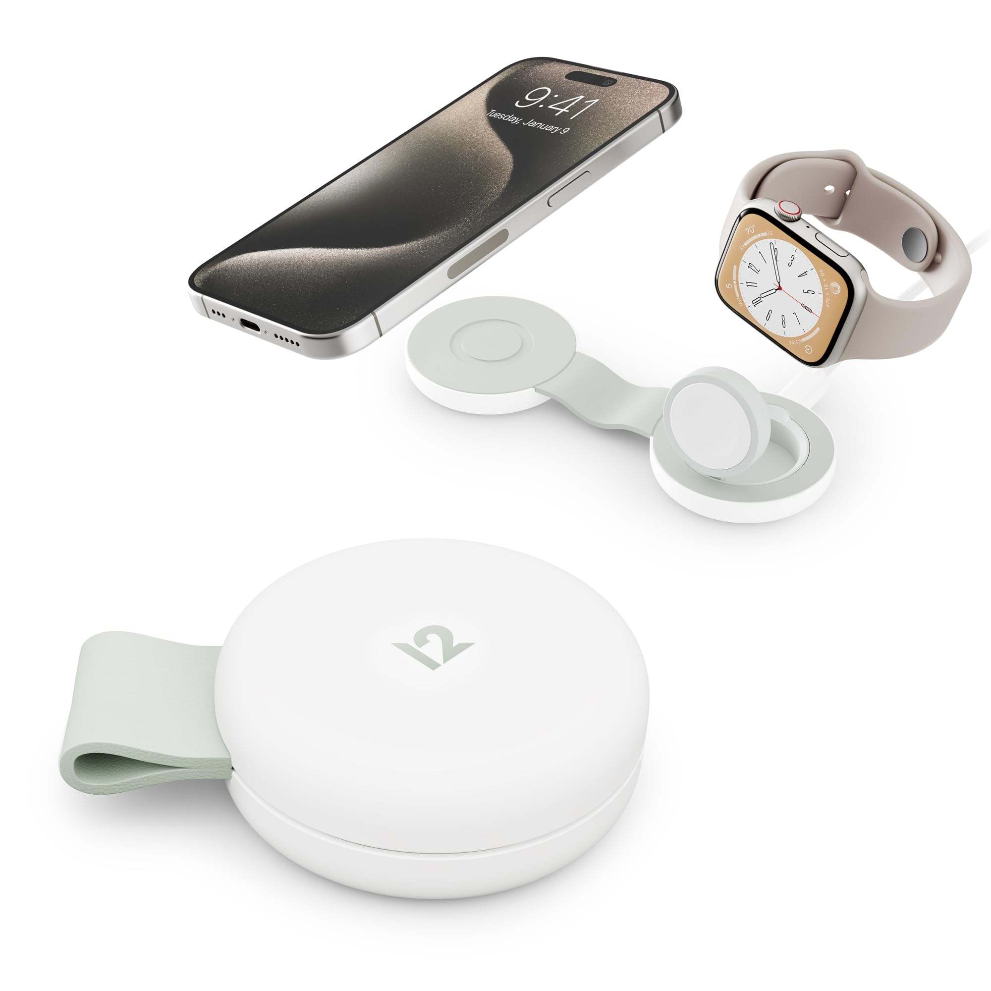 Butterfly SE 2-in-1 Compact Foldable Wireless Travel Charger, 15W MagSafe Duo Charging for iPhone, Airpods, and Apple Watch, Whi