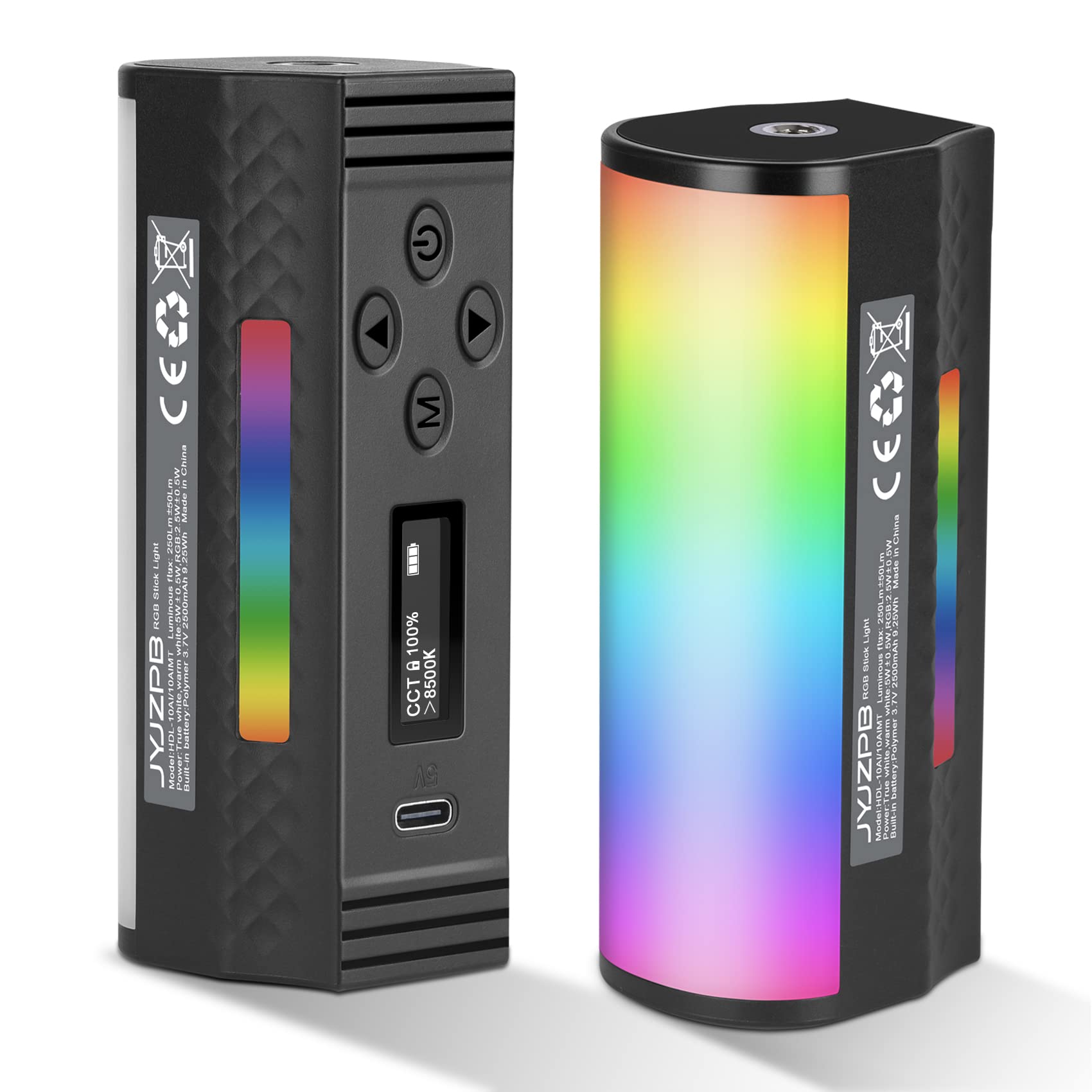 Jyjzpb Magnetic Handheld Rgb Stick Light Wand, 360 Full Rgb Light Mini Led Video Light Stick With 2500Mah Rechargeable Battery,