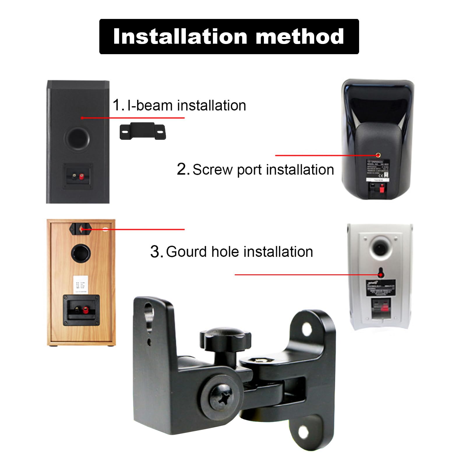 Dagcuxin Da 212 Speaker Wall Mount, Wall Speaker Mount For Small Speakers,Bookshelf Speaker Wall Mount, Surround Sound Speaker M