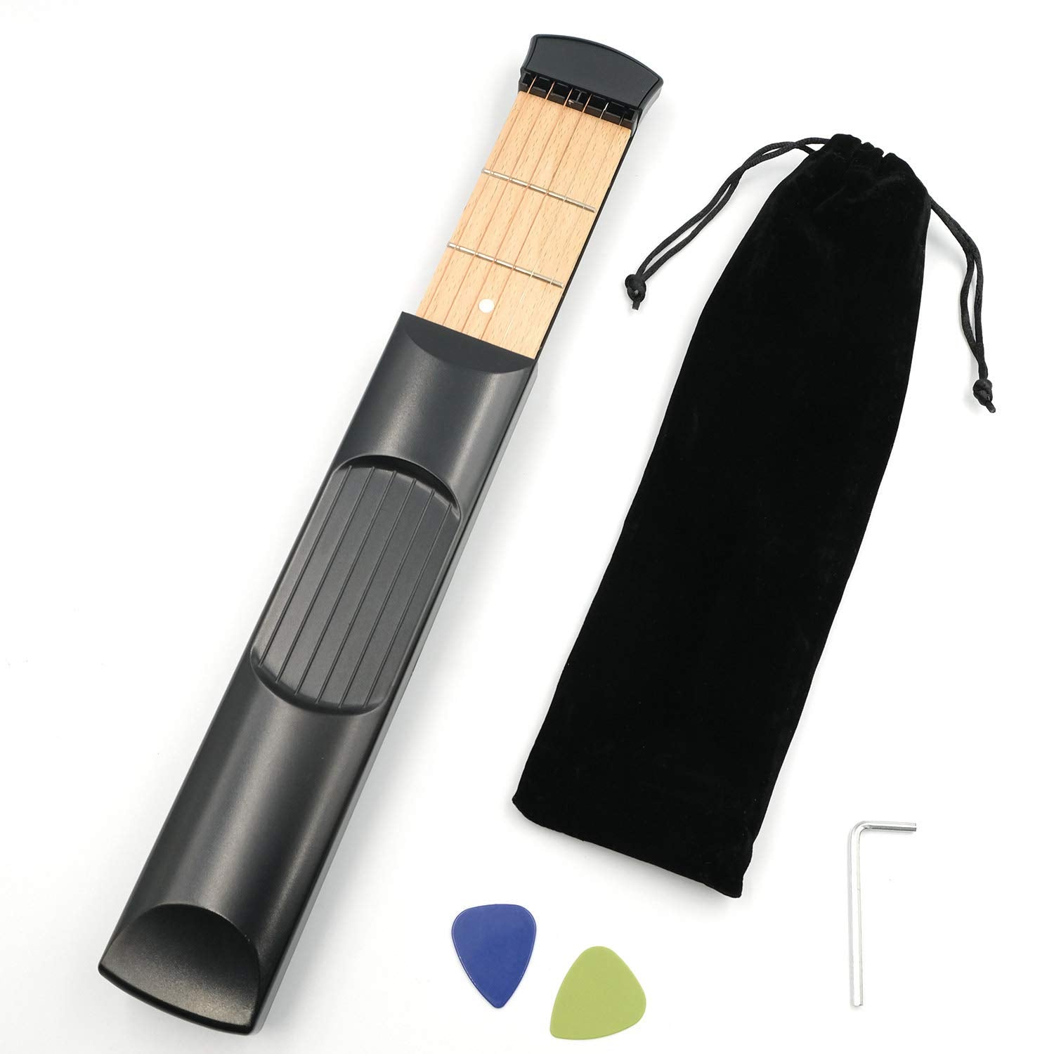 Gosono Pocket Acoustic Guitar Practice Tool 6 String Fingerboard 6 Fret Chord Trainer Portable Gadget (Version 1)