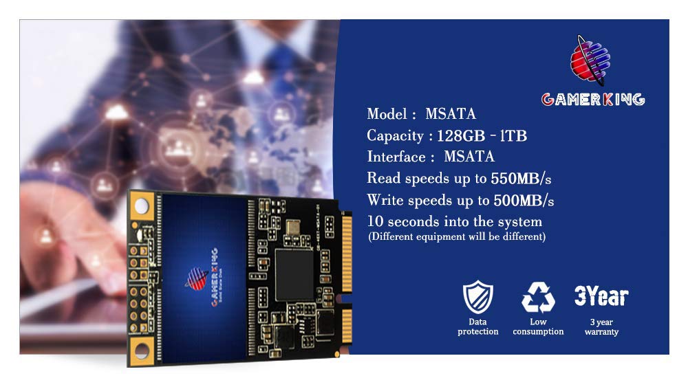 Gamerking Ssd Msata 128Gb Internal Solid State Drive High Performance Hard Drive For Desktop Laptop Sata3 6Gb/S Mini Pc(128Gb, M