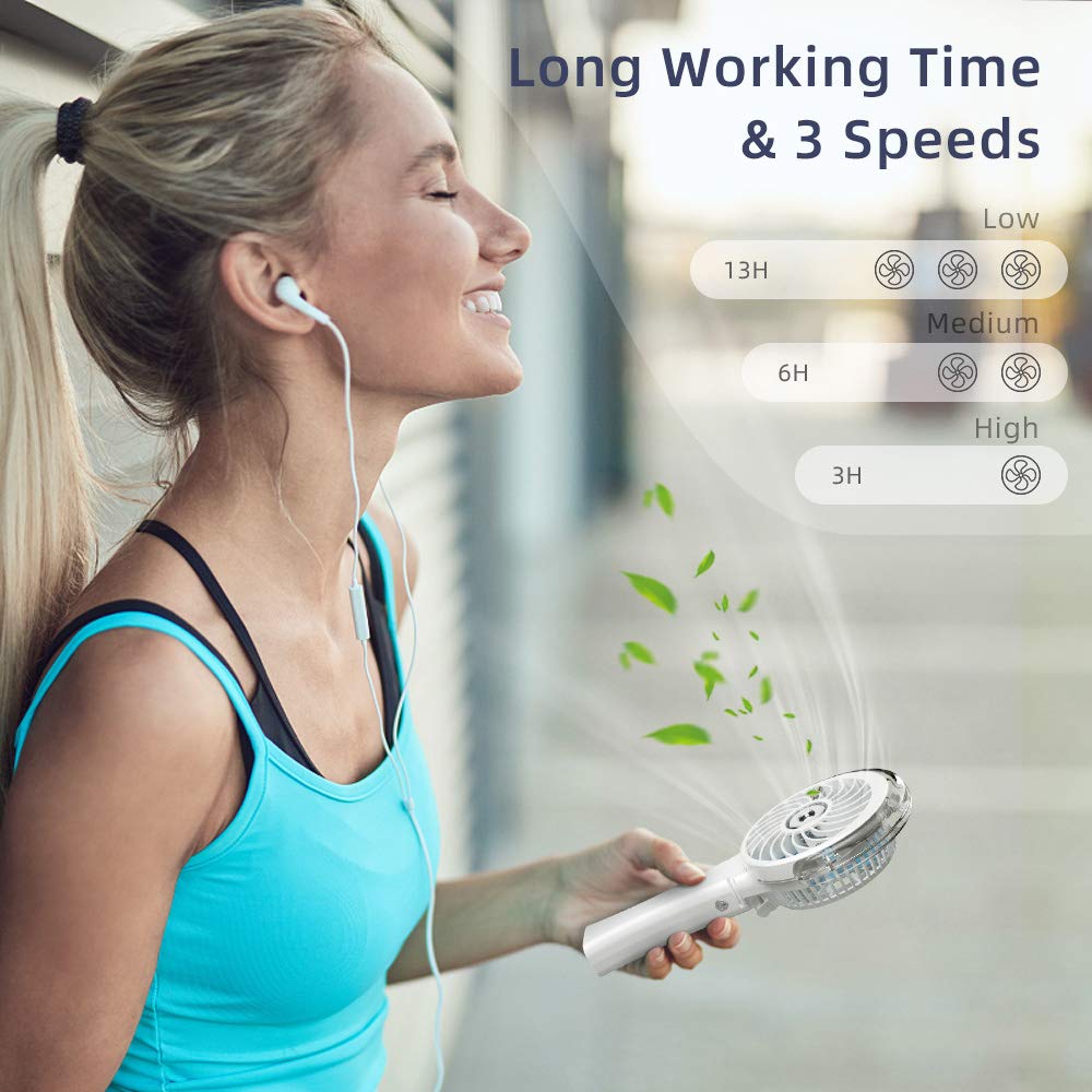 Handfan Portable Misting Fan, Handheld Mister Fan, Usb Rechargeable Personal Mist Fan, Battery Operated Spray Water Fan, Mini El