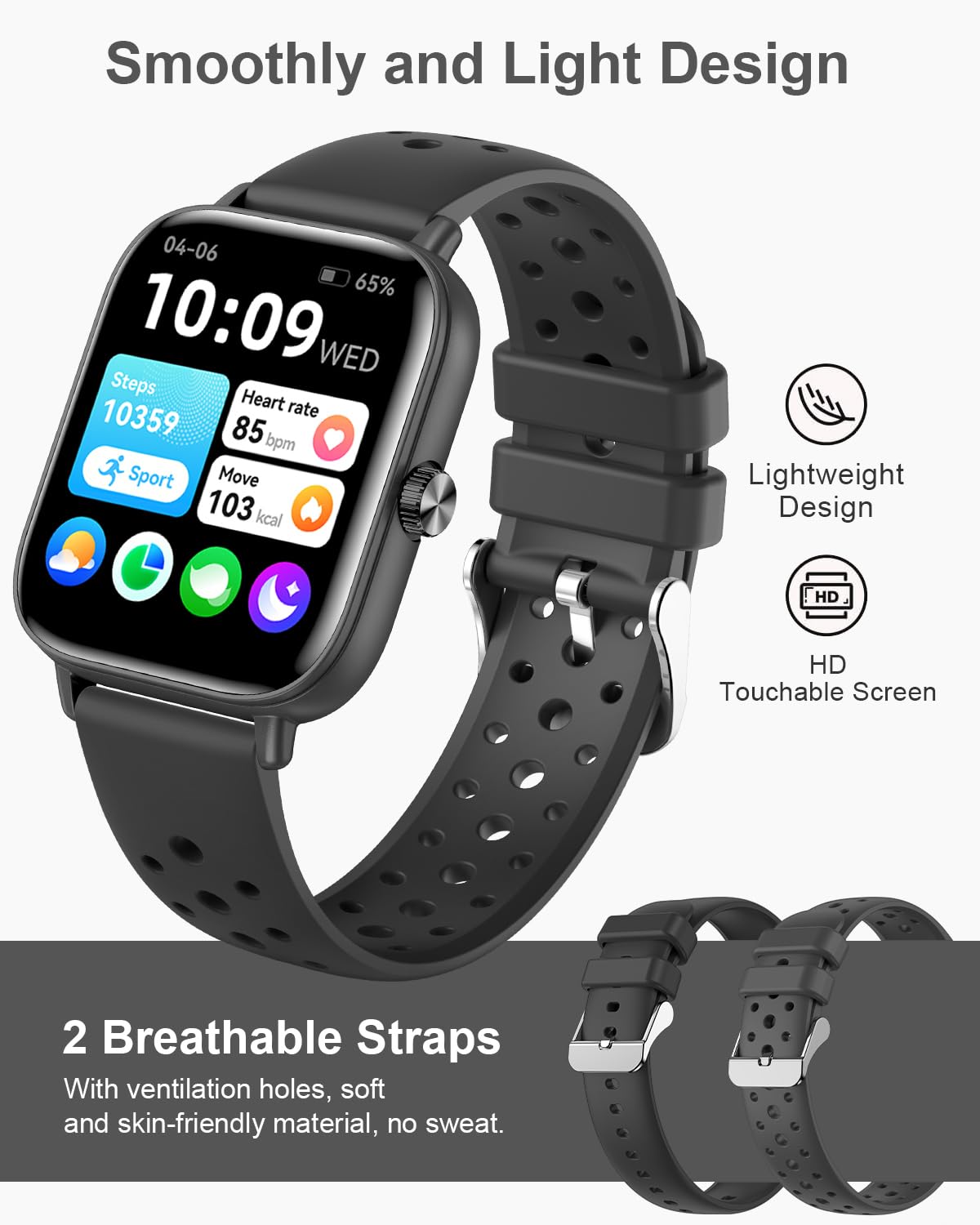 Smart Watches For Men Women Fitness: Fitness Tracker Watch With Bluetooth Call 24/7 Heart Rate Spo2 Sleep Monitor Ip68 Waterproo