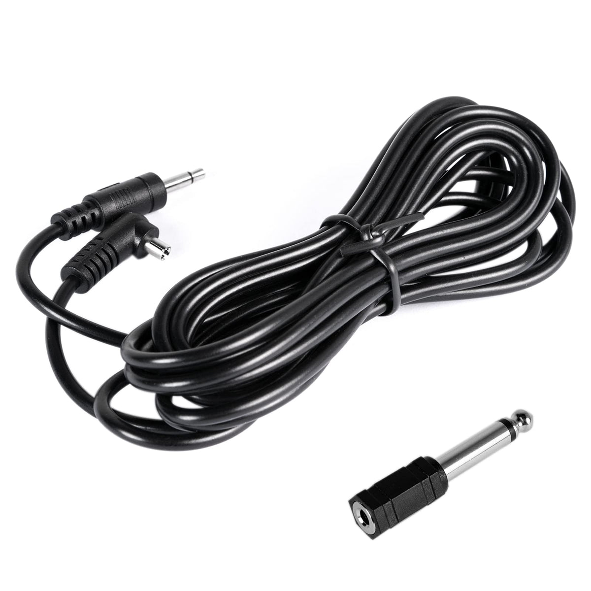 Fotoconic 10Ft/3M 3.5Mm To Male Flash Pc Sync Cord Cable With 6.35Mm To 3.5Mm Jack Adapter For Studio Strobe Trigger Camera Lighting