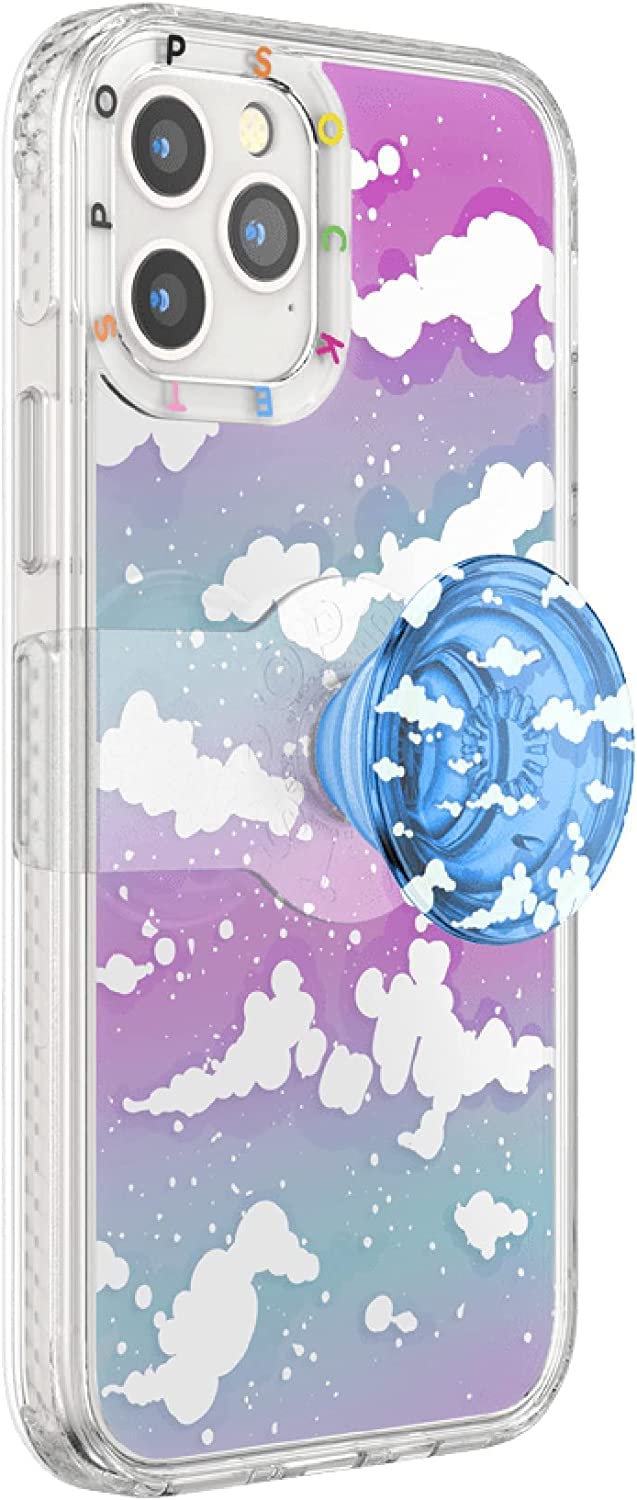 PopSockets iPhone 12/12 Pro Case with Repositionable Slide Grip and Compatible with MagSafe - On Cloud Nine