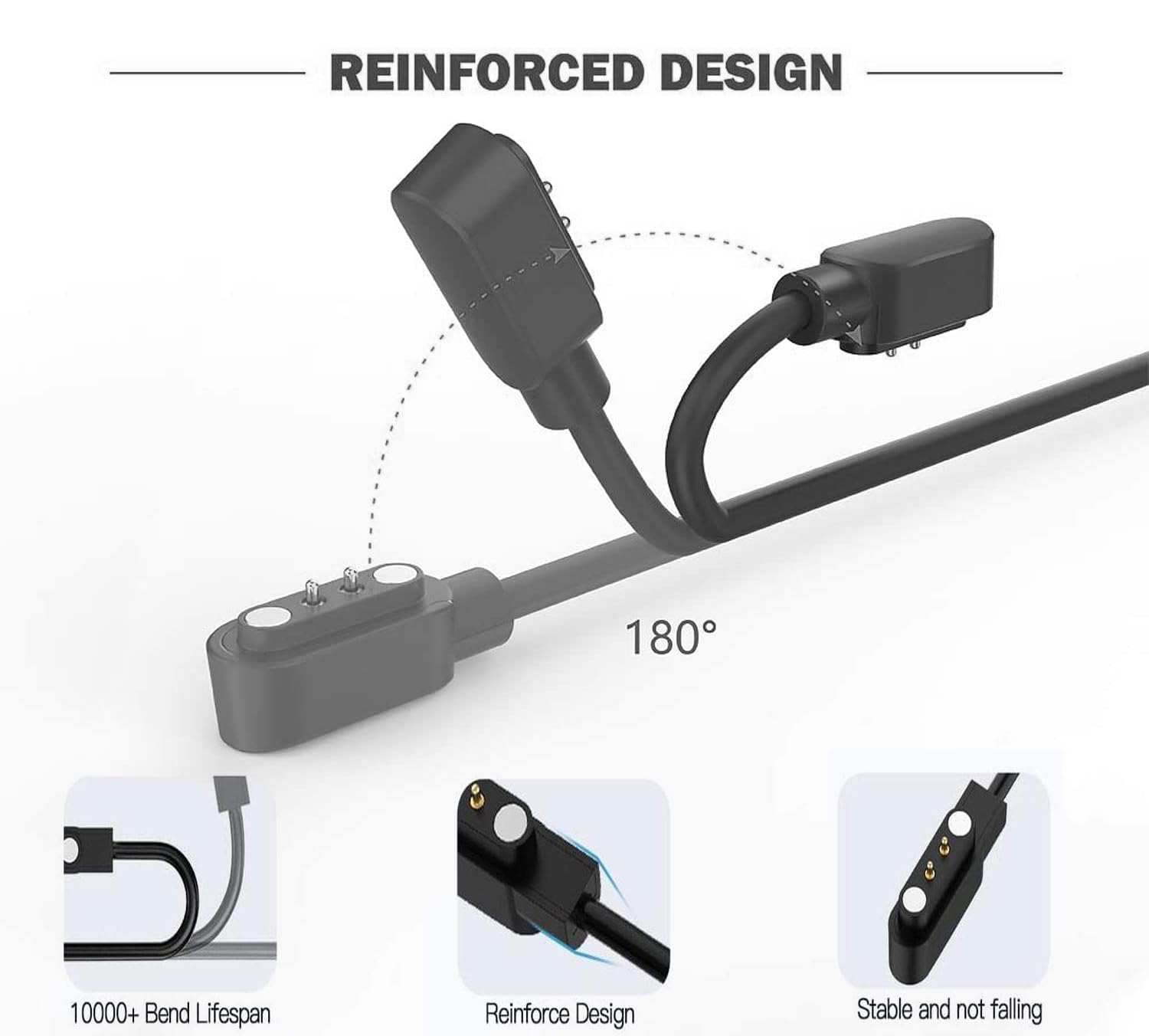 2 Pin Chargers For Fitcloudpro Smart Watch Cord, 2-Pack [Model A & Model B, Only One Fit] 2.8Mm Magnetic Usb Charging Cable For