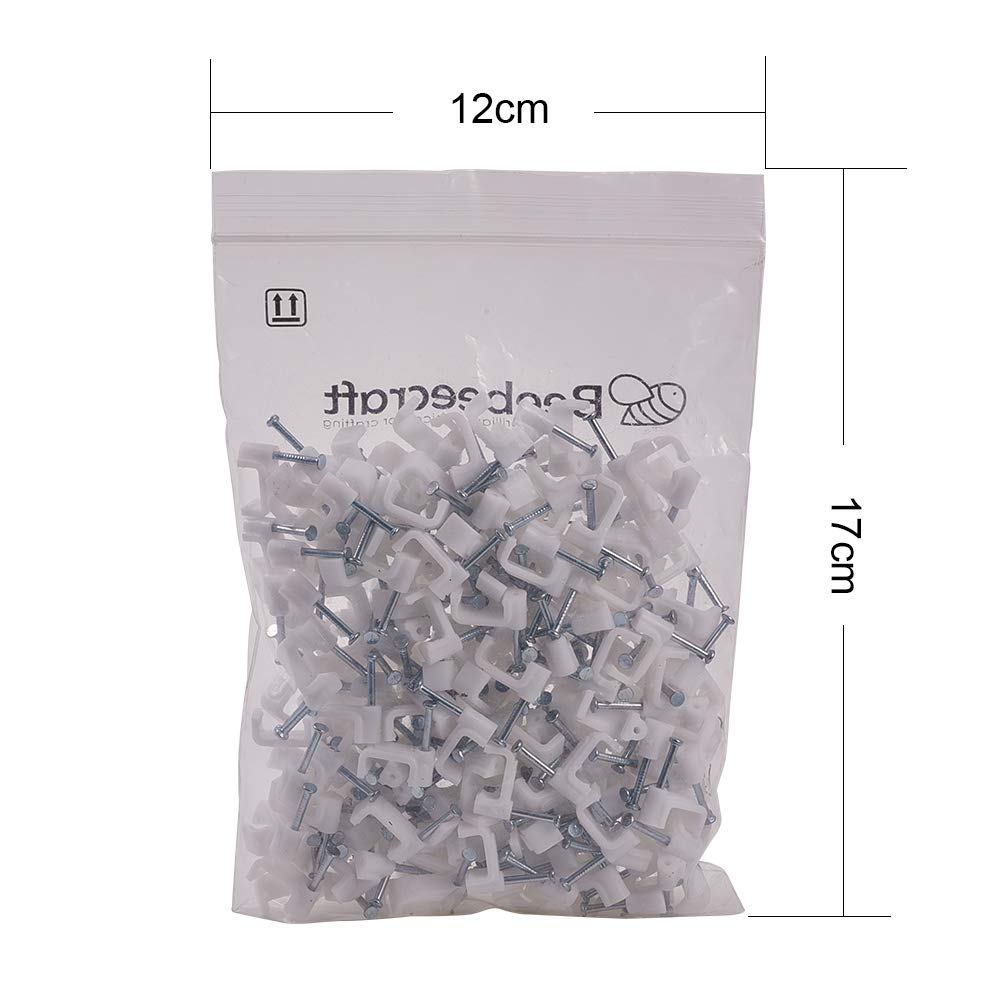INCREWAY 10mm Flat Cable Wire Clips Cord Holder Wire Management White