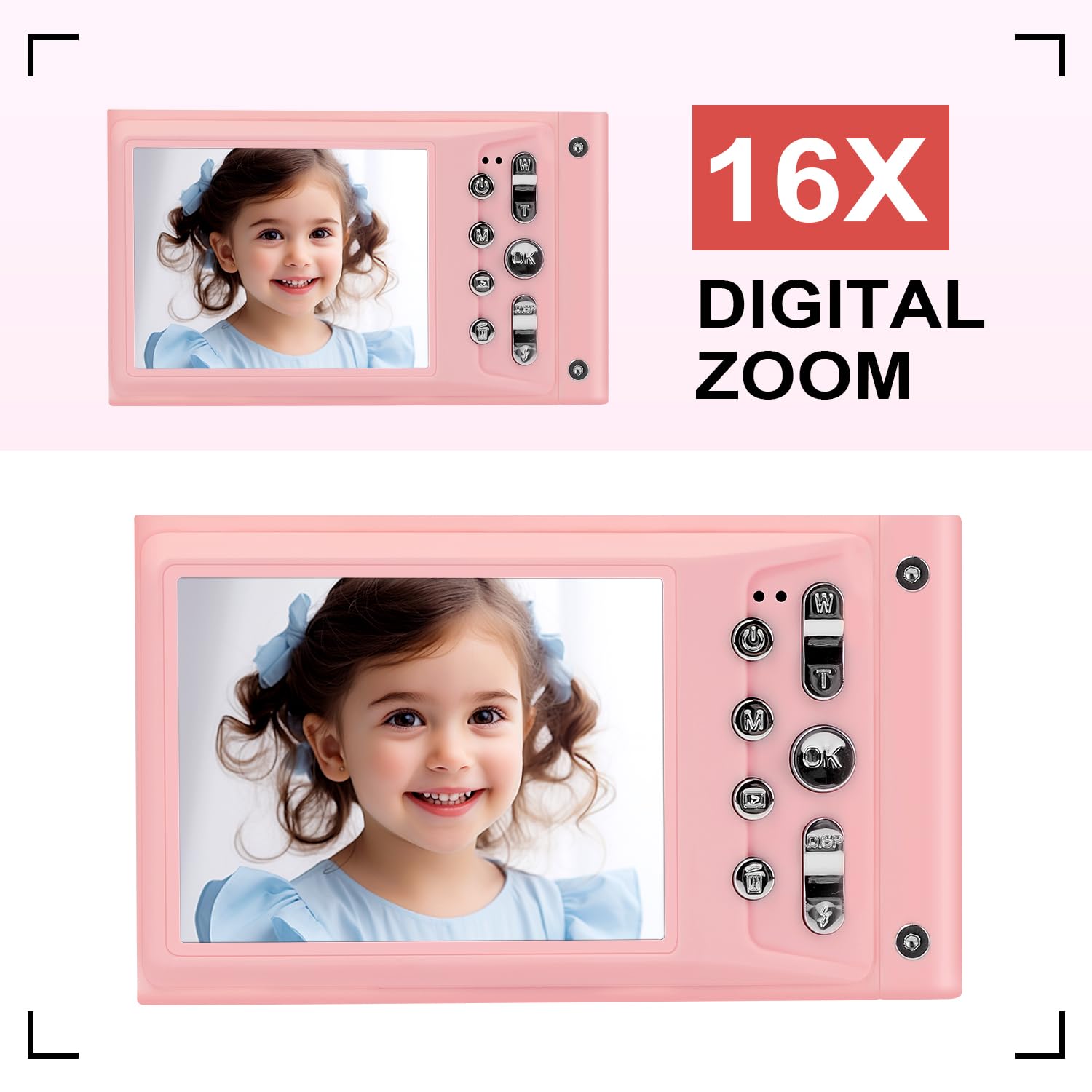 Digital Camera, Fhd 1080P Kids Camera With 32Gb Card, Digital Point And Shoot Cameras With 16X Zoom Anti Shake, 48Mp 2.8 Inch Lc